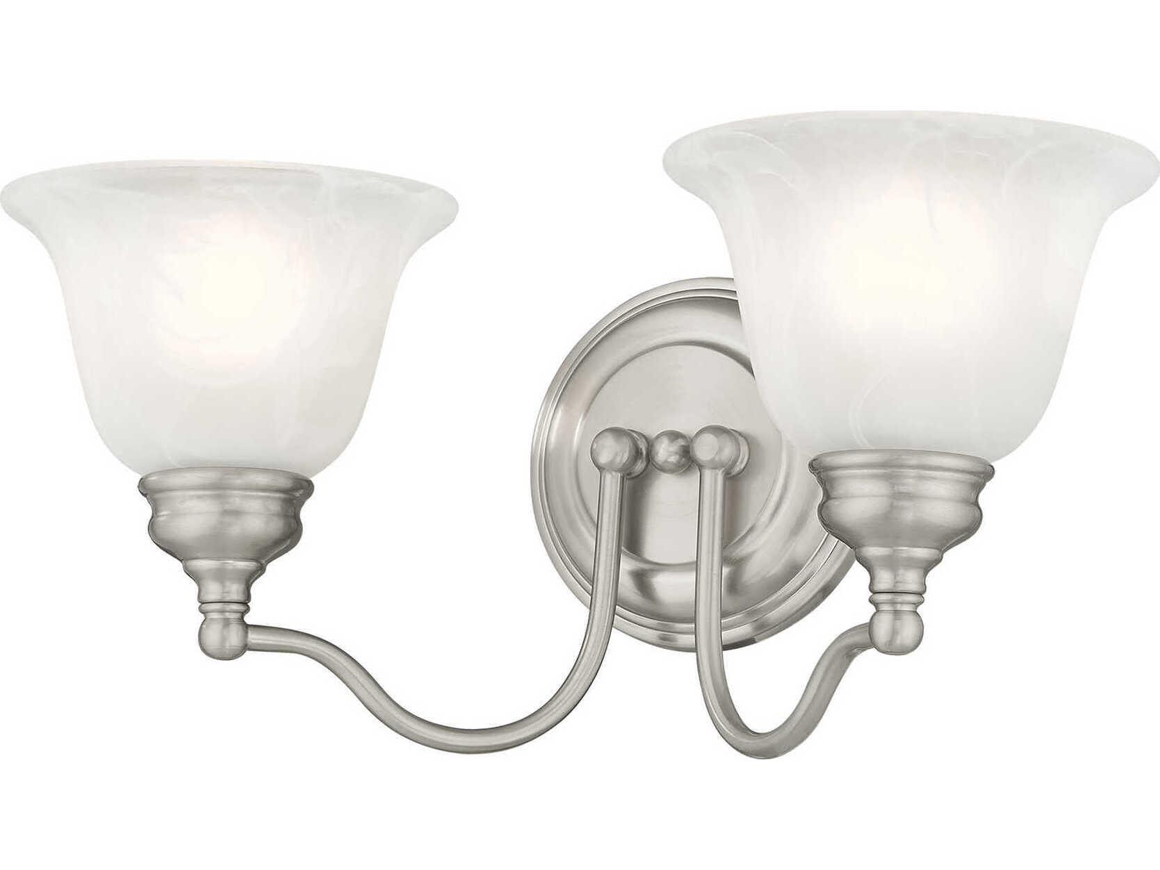 Livex Lighting Essex 2-Light Brushed Nickel Glass Vanity Light