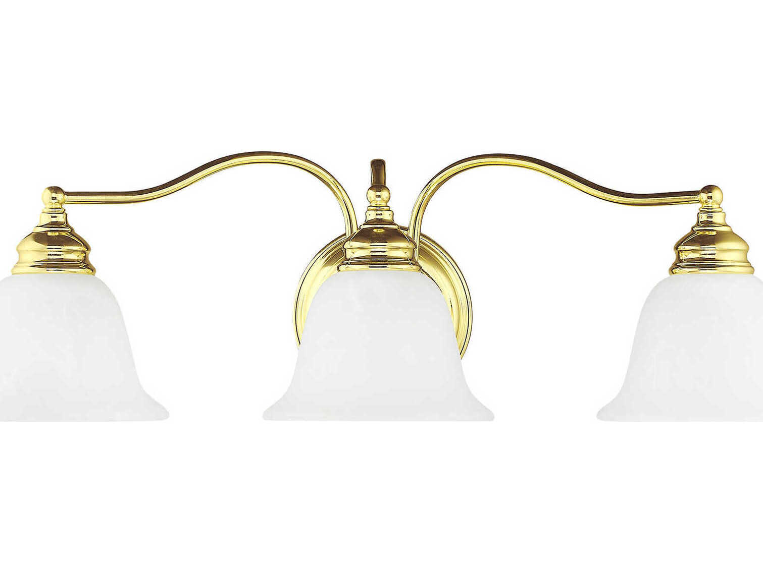 Livex Lighting Essex 3-Light Polished Brass Glass Vanity Light