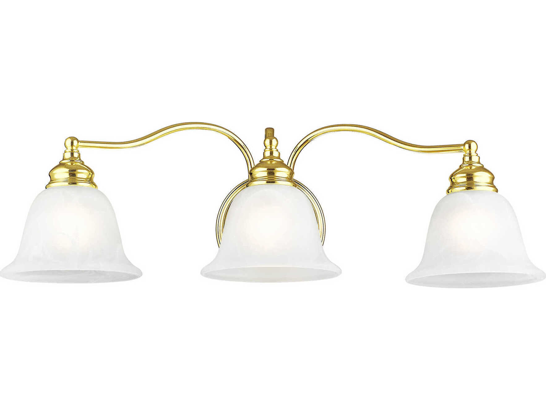 Livex Lighting Essex 3-Light Polished Brass Glass Vanity Light