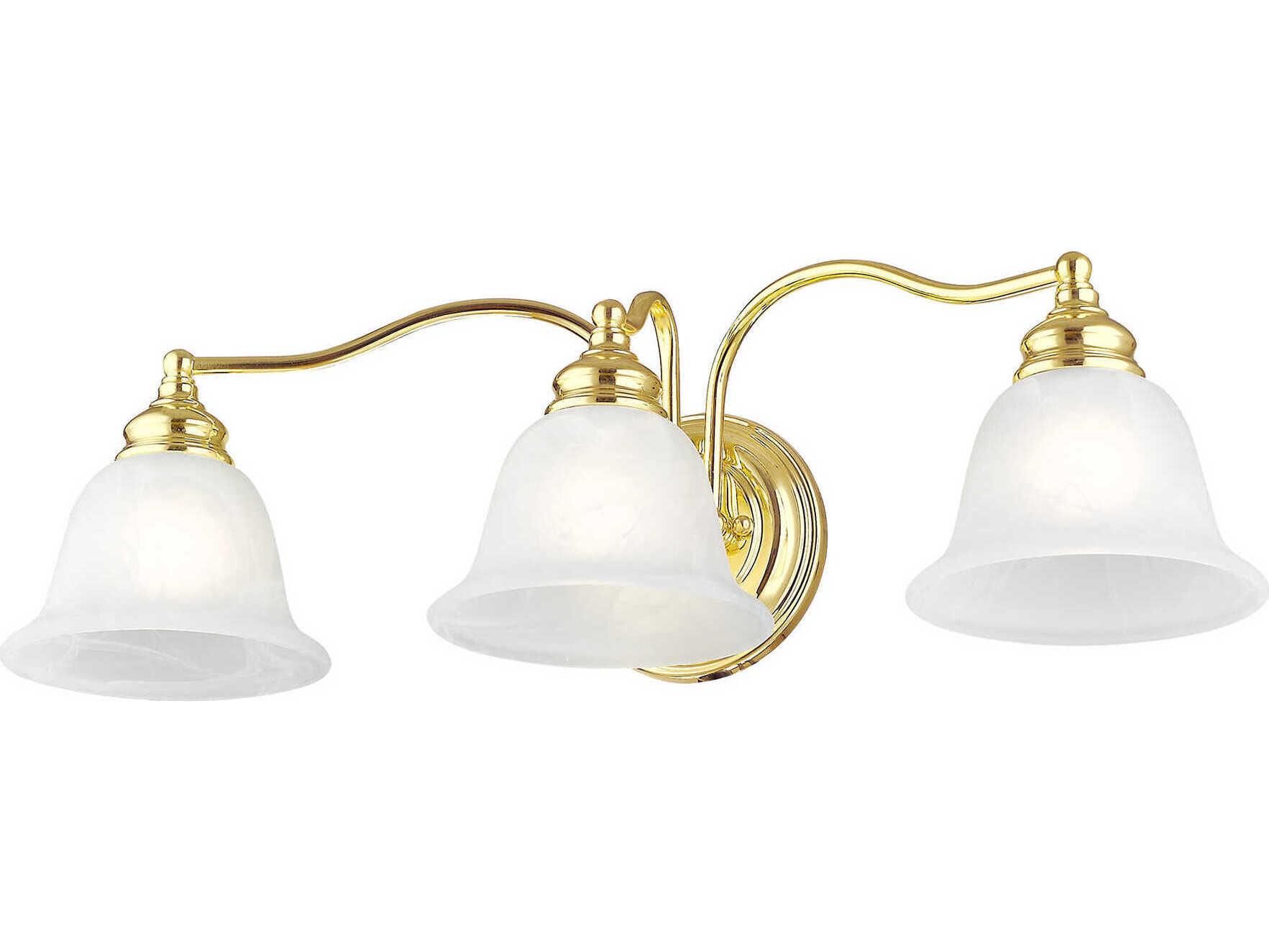 Livex Lighting Essex 3-Light Polished Brass Glass Vanity Light