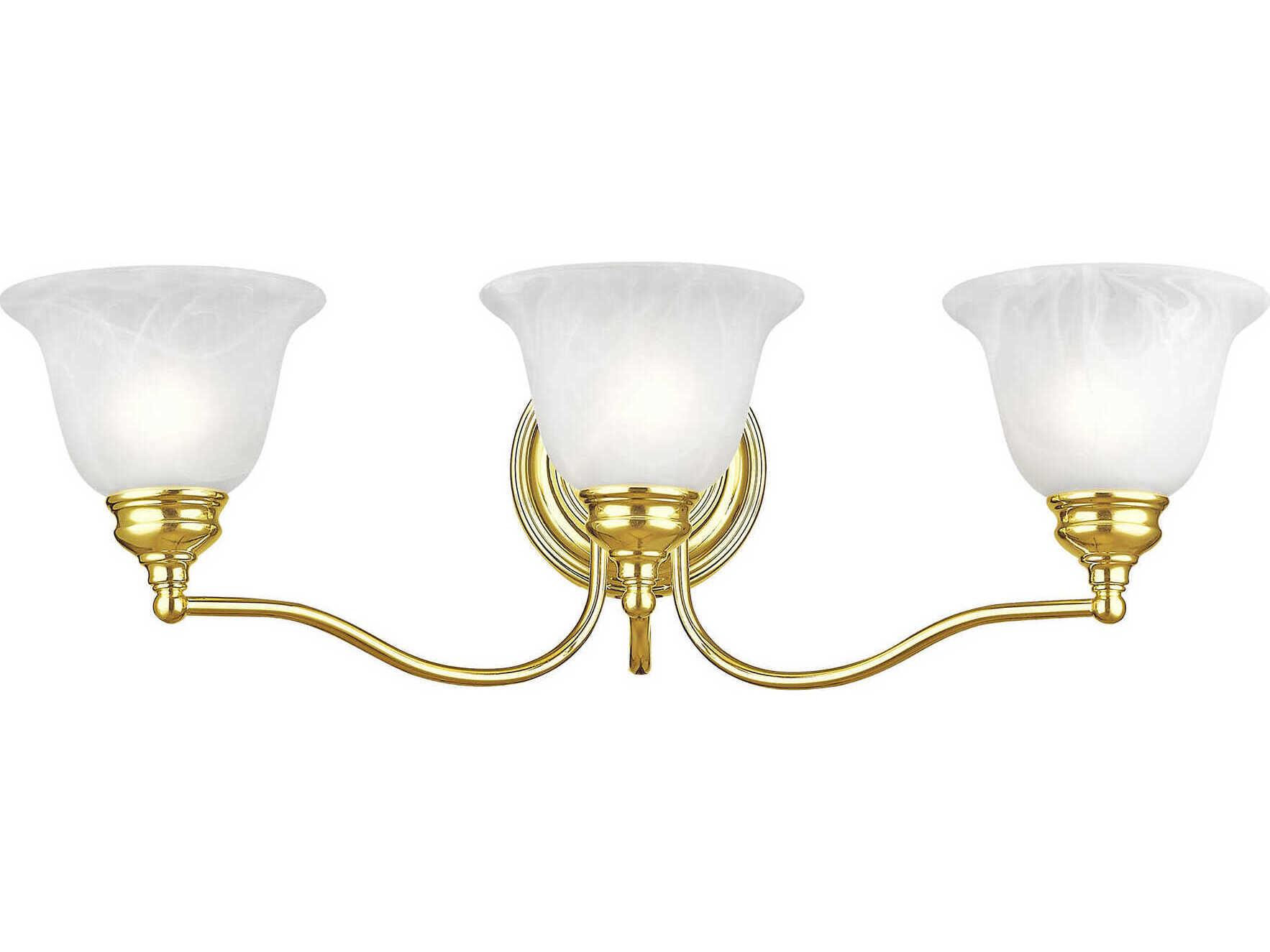 Livex Lighting Essex 3-Light Polished Brass Glass Vanity Light