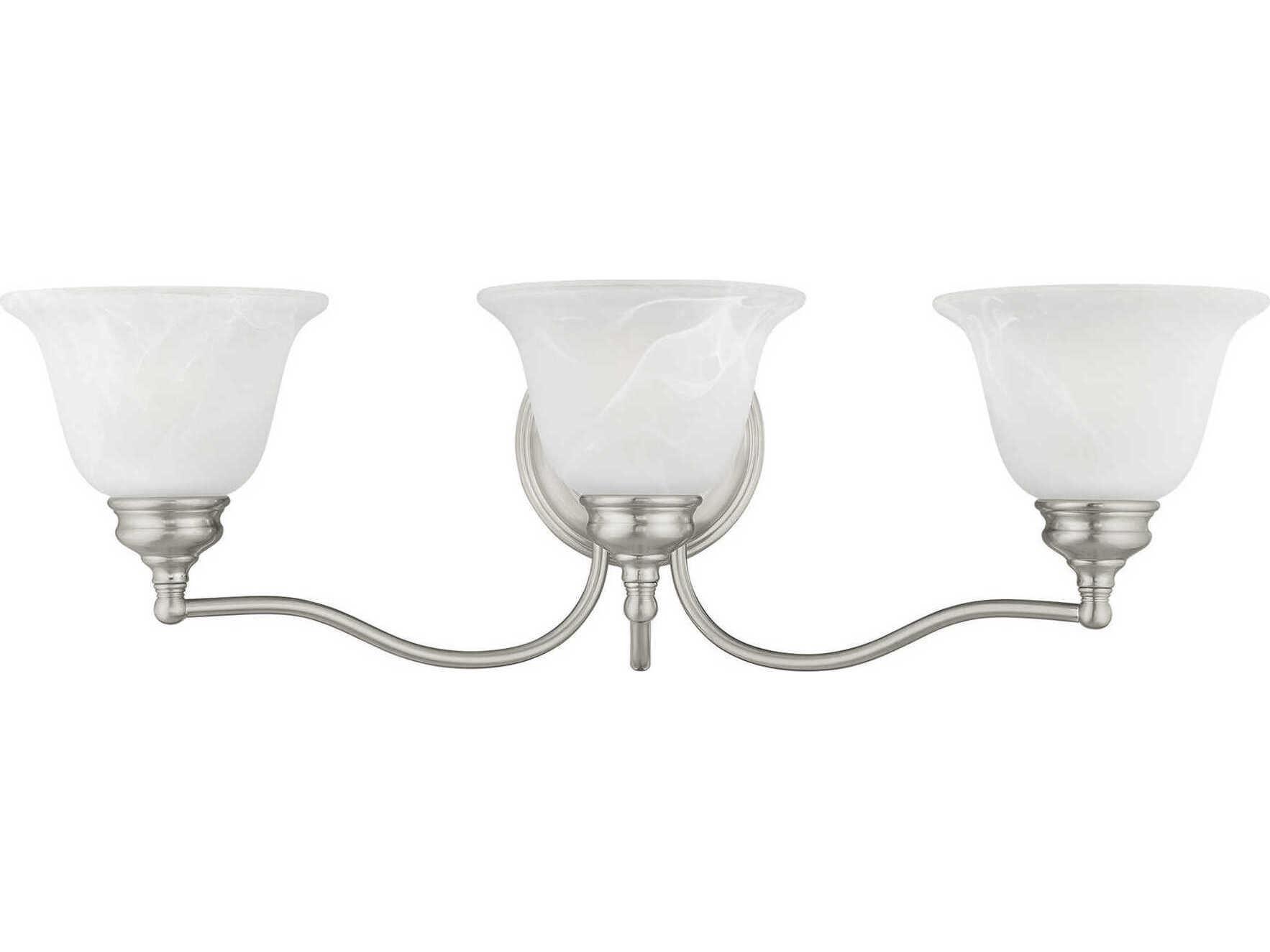 Livex Lighting Essex 3-Light Brushed Nickel Glass Vanity Light