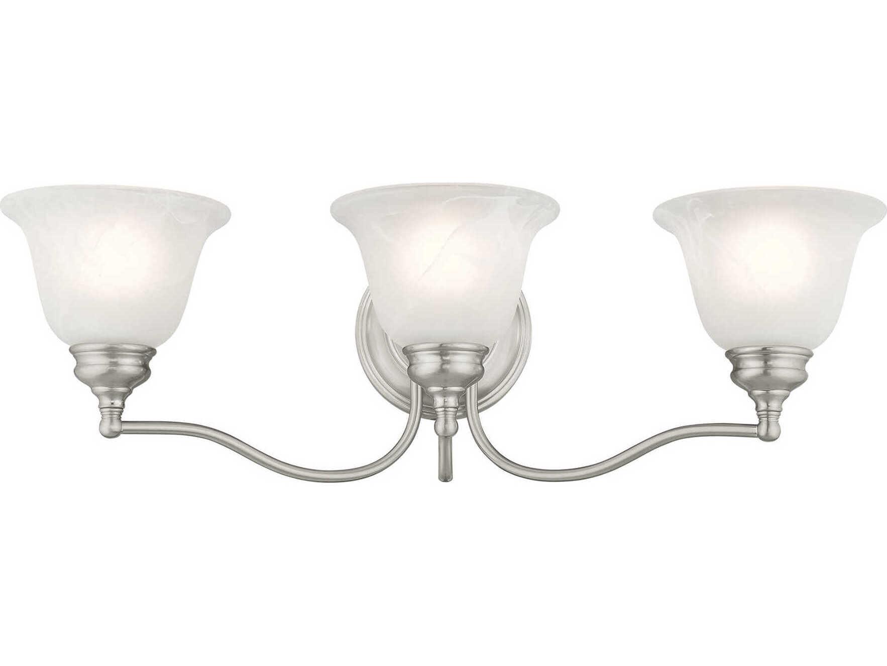 Livex Lighting Essex 3-Light Brushed Nickel Glass Vanity Light