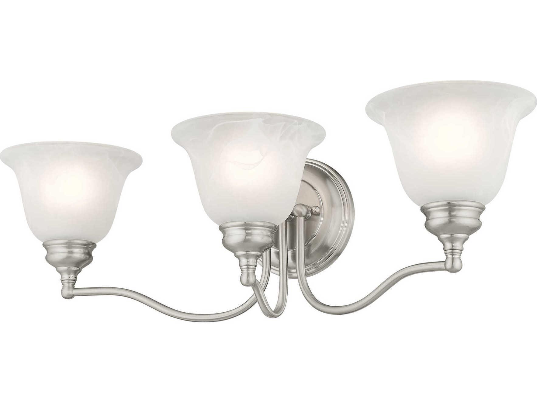 Livex Lighting Essex 3-Light Brushed Nickel Glass Vanity Light