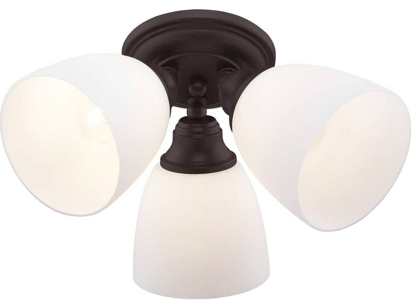 Livex Lighting Somerville 3-Light Bronze Glass Bell Semi Flush Mount