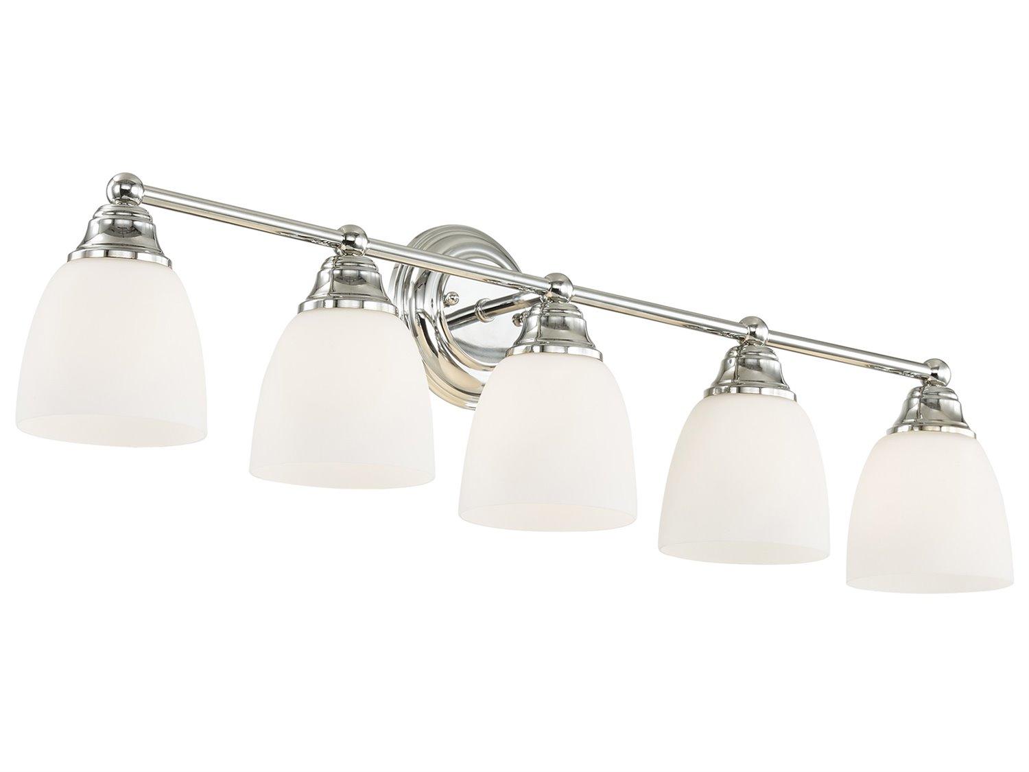 Livex Lighting Somerville 5-Light Polished Chrome Glass Vanity Light