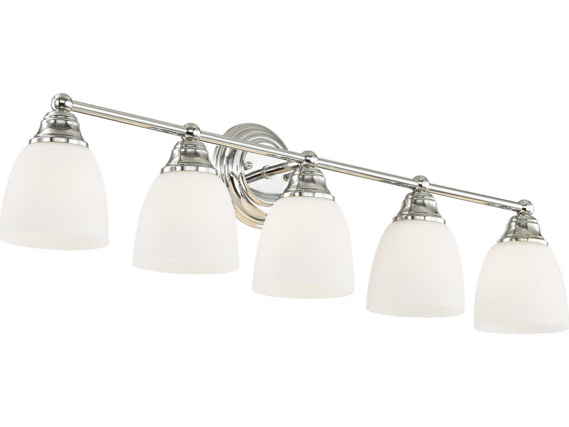 Livex Lighting Somerville 5-Light Polished Chrome Glass Vanity Light