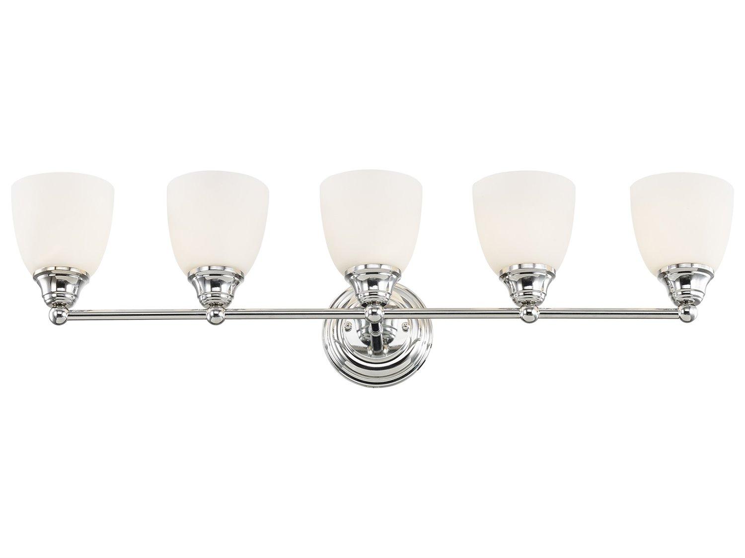 Livex Lighting Somerville 5-Light Polished Chrome Glass Vanity Light
