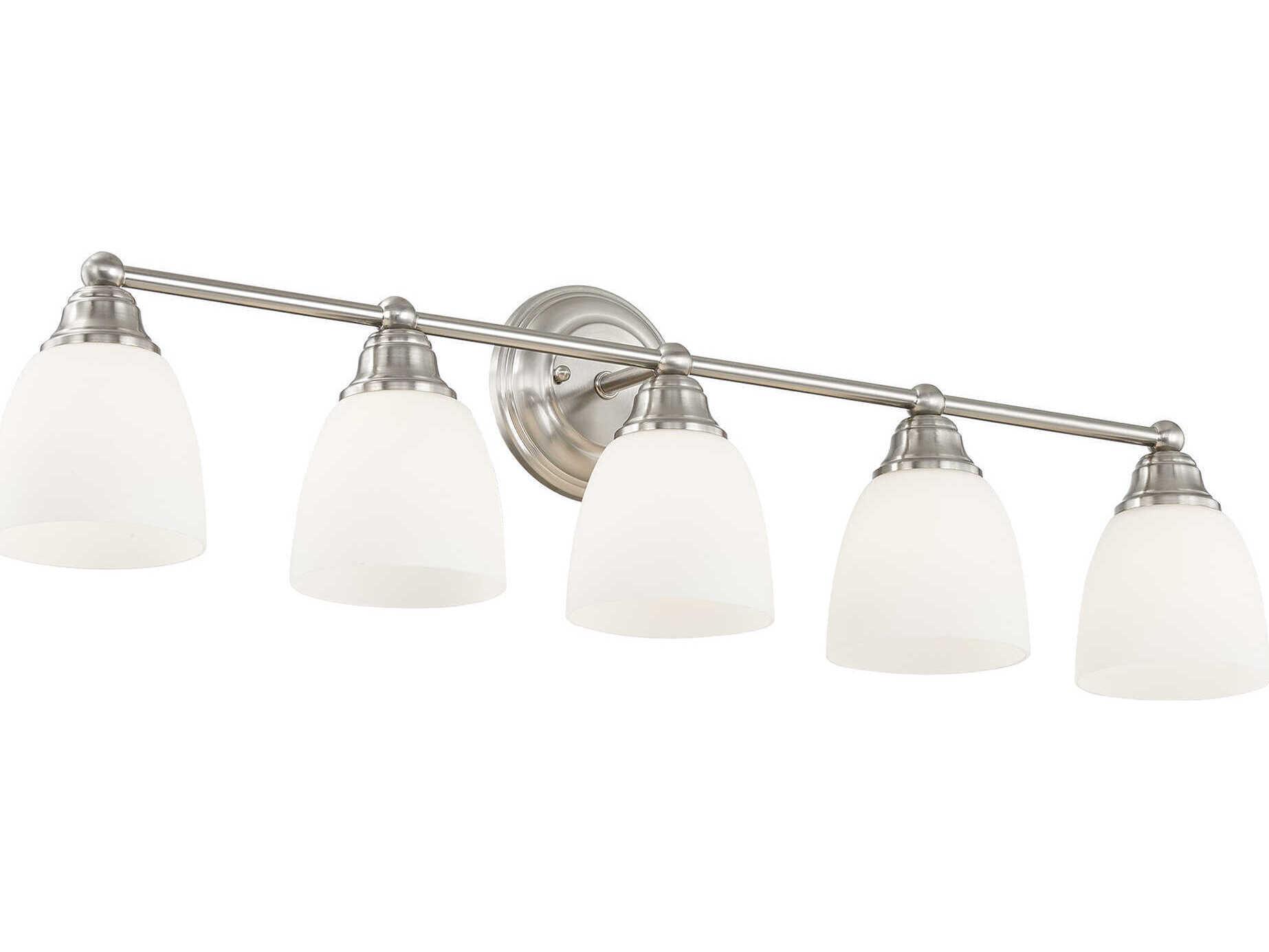 Livex Lighting Somerville 5-Light Brushed Nickel Glass Vanity Light