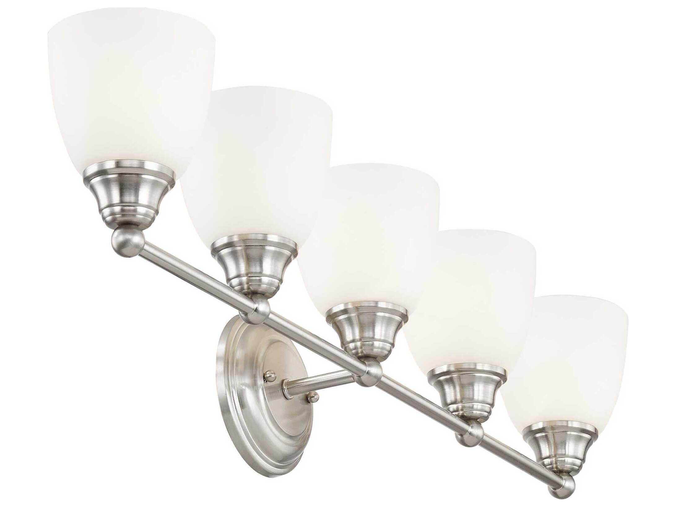 Livex Lighting Somerville 5-Light Brushed Nickel Glass Vanity Light