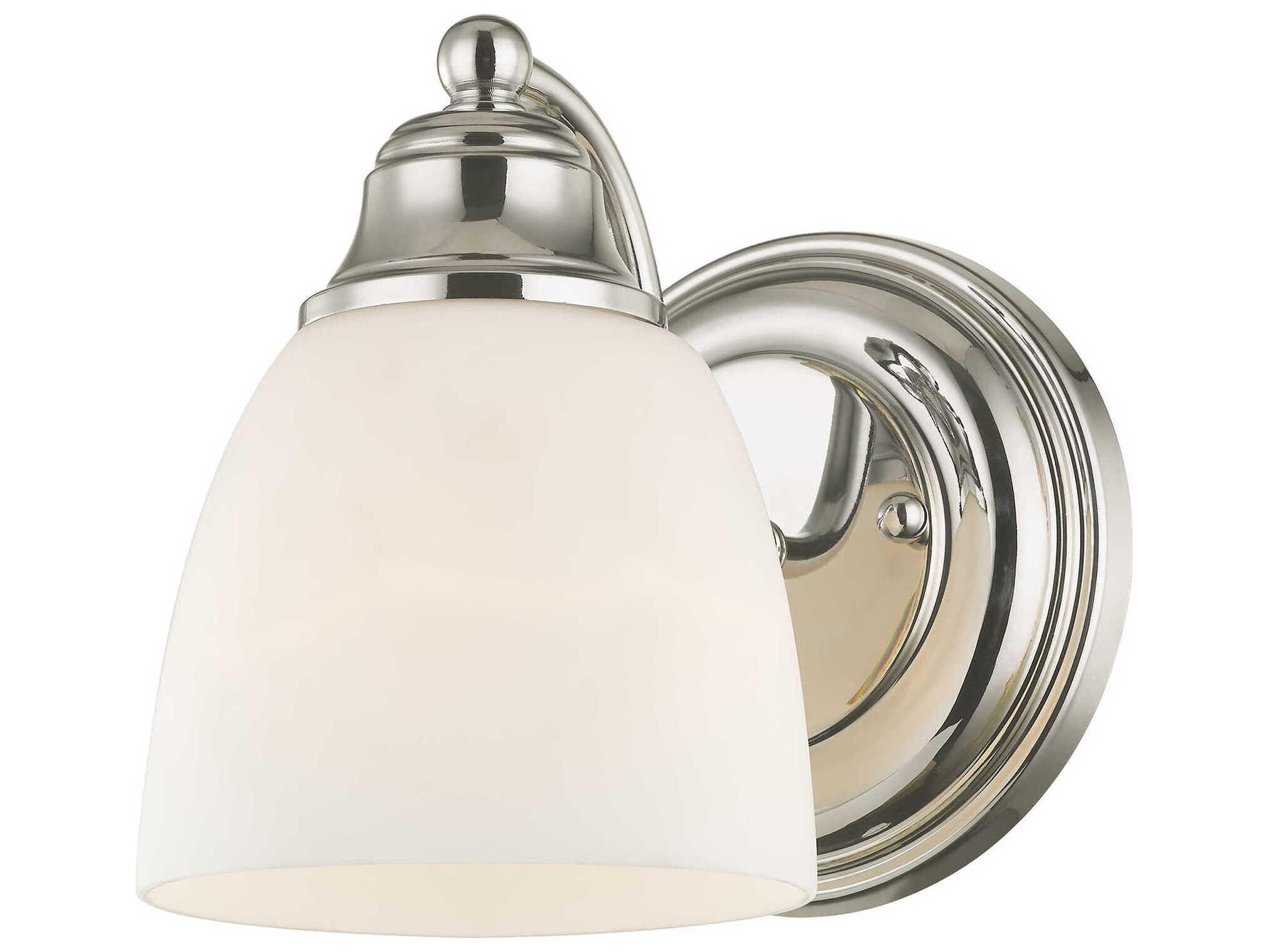 Livex Lighting Somerville 1-Light Polished Chrome Glass Wall Sconce