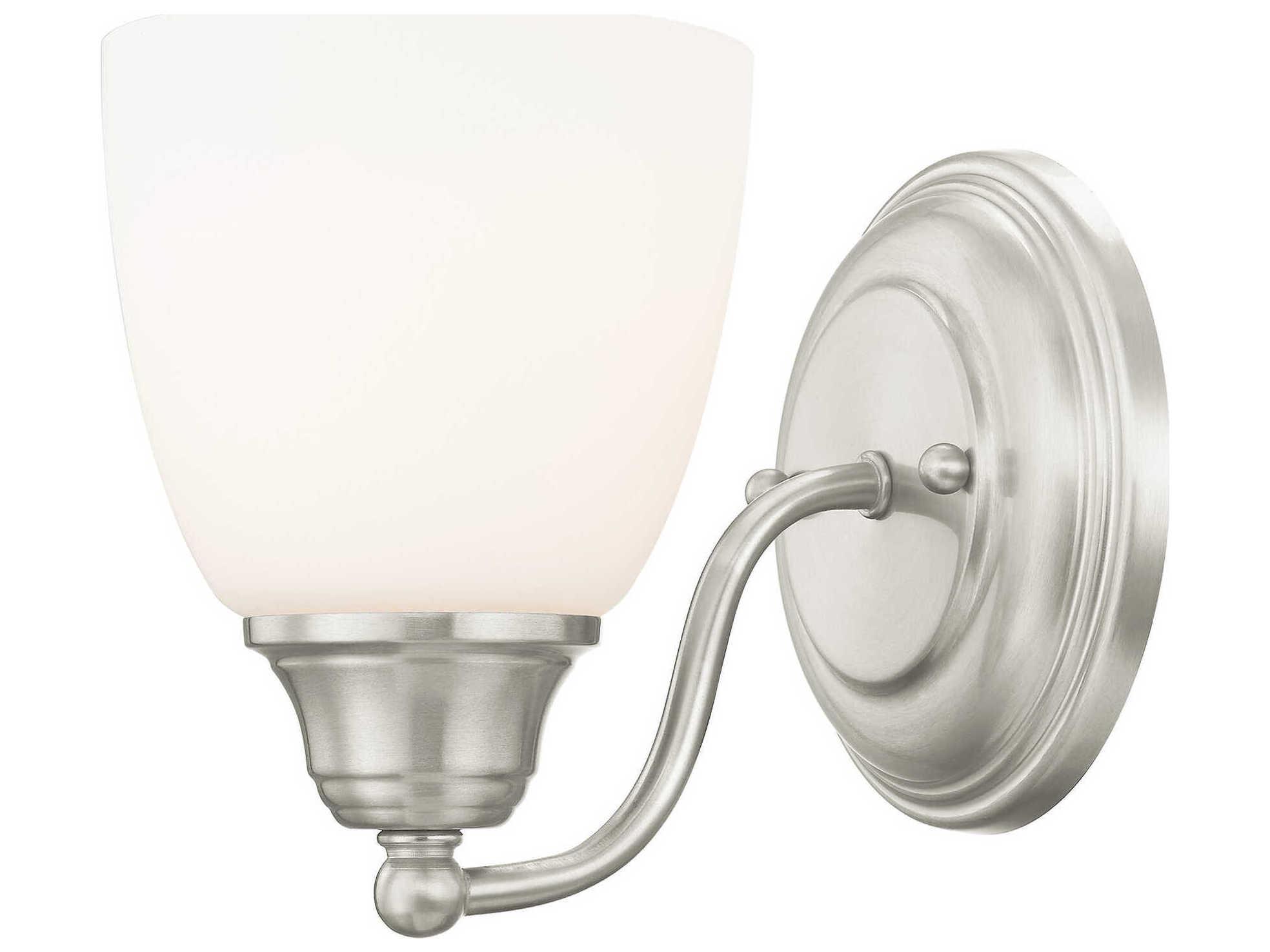 Livex Lighting Somerville 1-Light Brushed Nickel Glass Wall Sconce