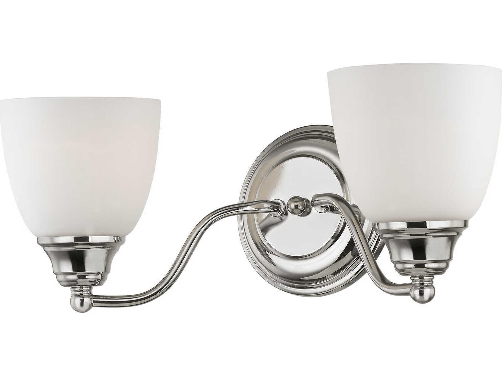 Livex Lighting Somerville 2-Light Polished Chrome Glass Vanity Light