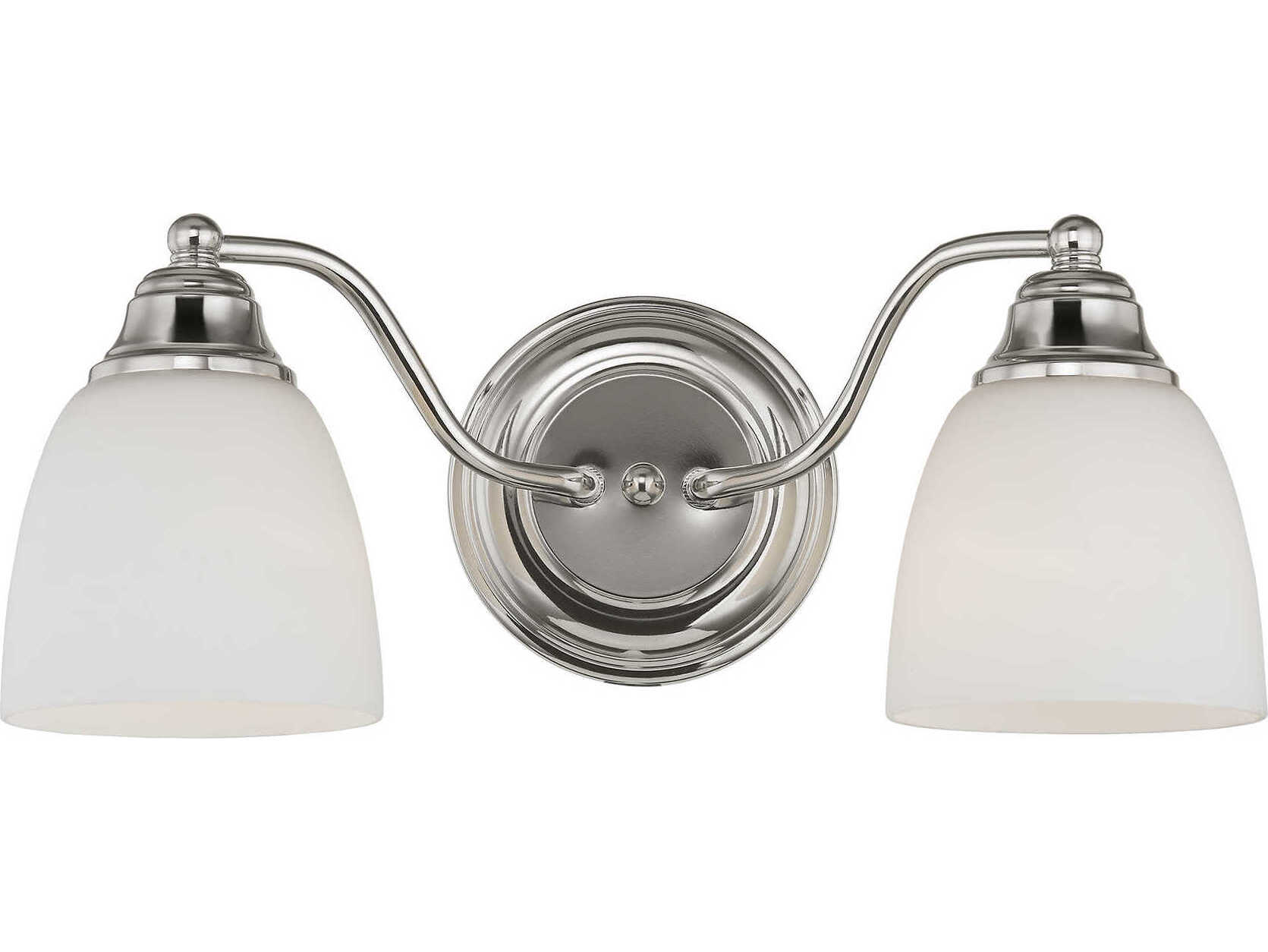 Livex Lighting Somerville 2-Light Polished Chrome Glass Vanity Light