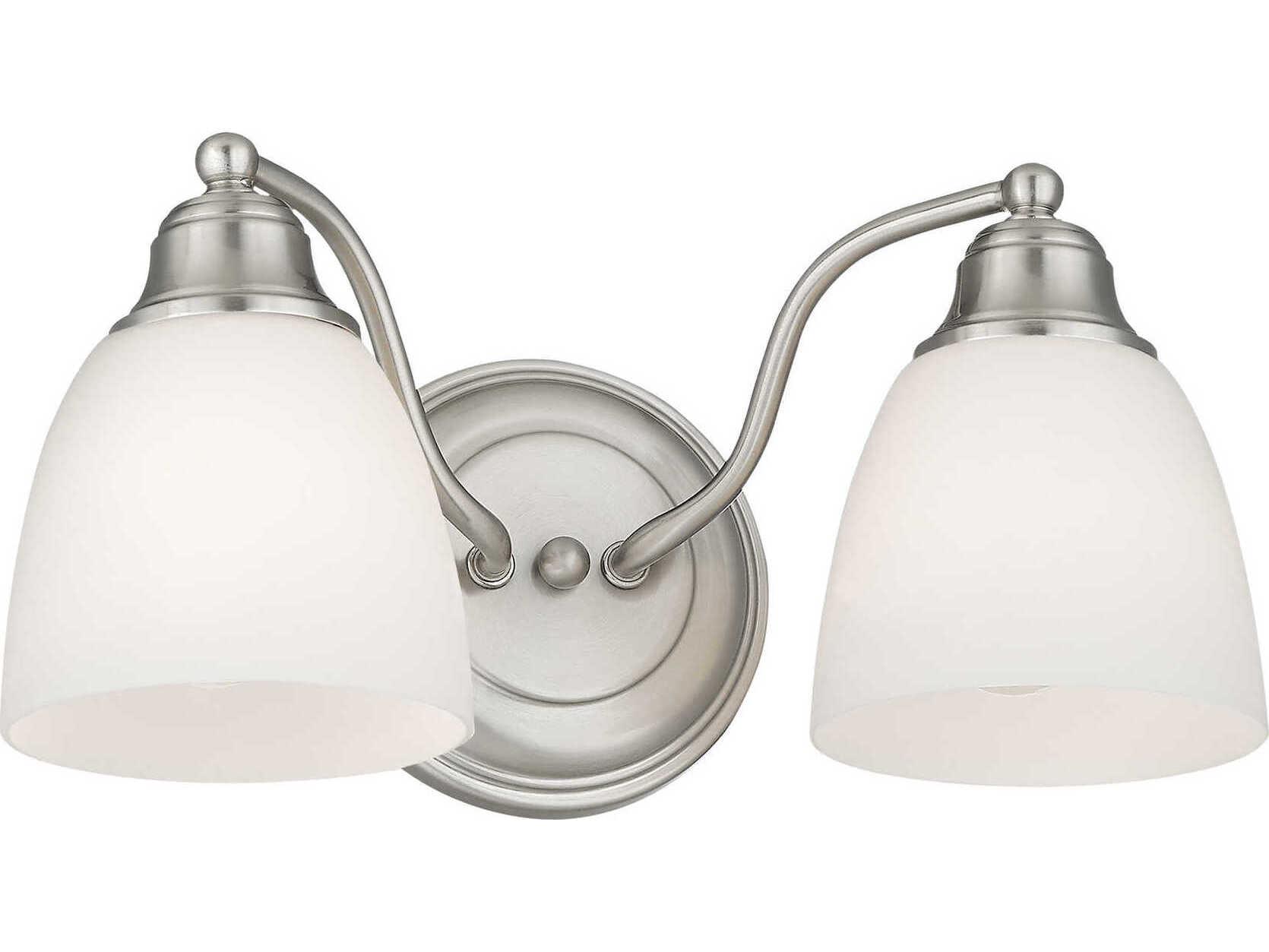 Livex Lighting Somerville 2-Light Brushed Nickel Glass Vanity Light