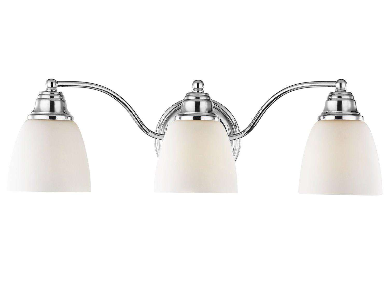 Livex Lighting Somerville 3-Light Polished Chrome Glass Vanity Light