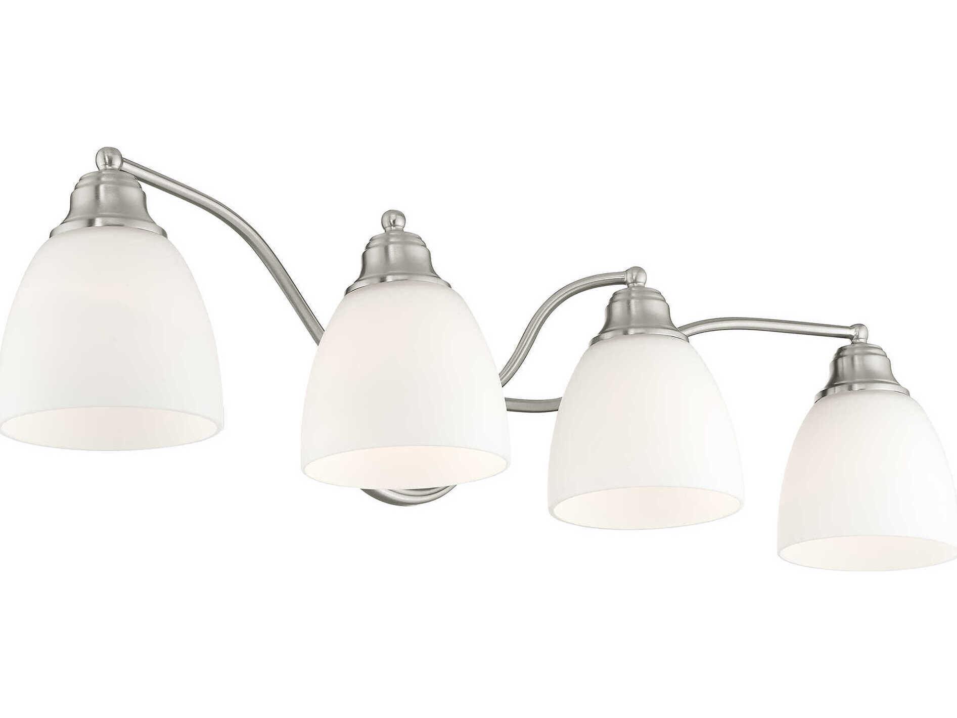 Livex Lighting Somerville 4-Light Brushed Nickel Glass Vanity Light