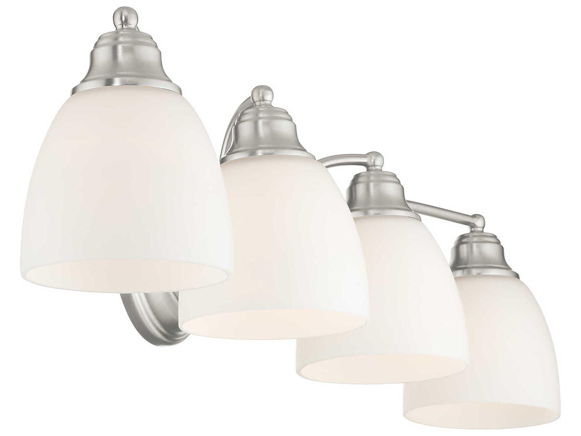 Livex Lighting Somerville 4-Light Brushed Nickel Glass Vanity Light