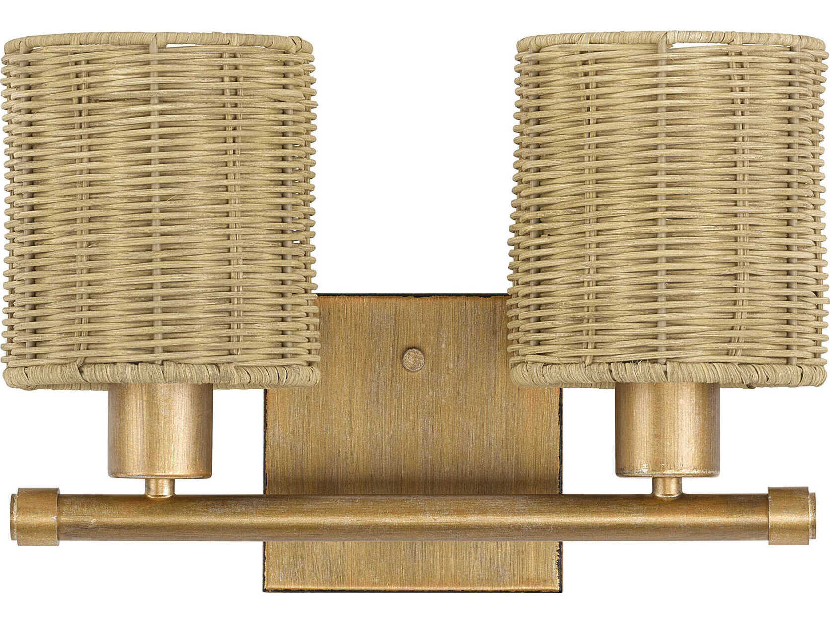 Livex Lighting Weavington 2-Light Antique Gold Leaf Vanity Light