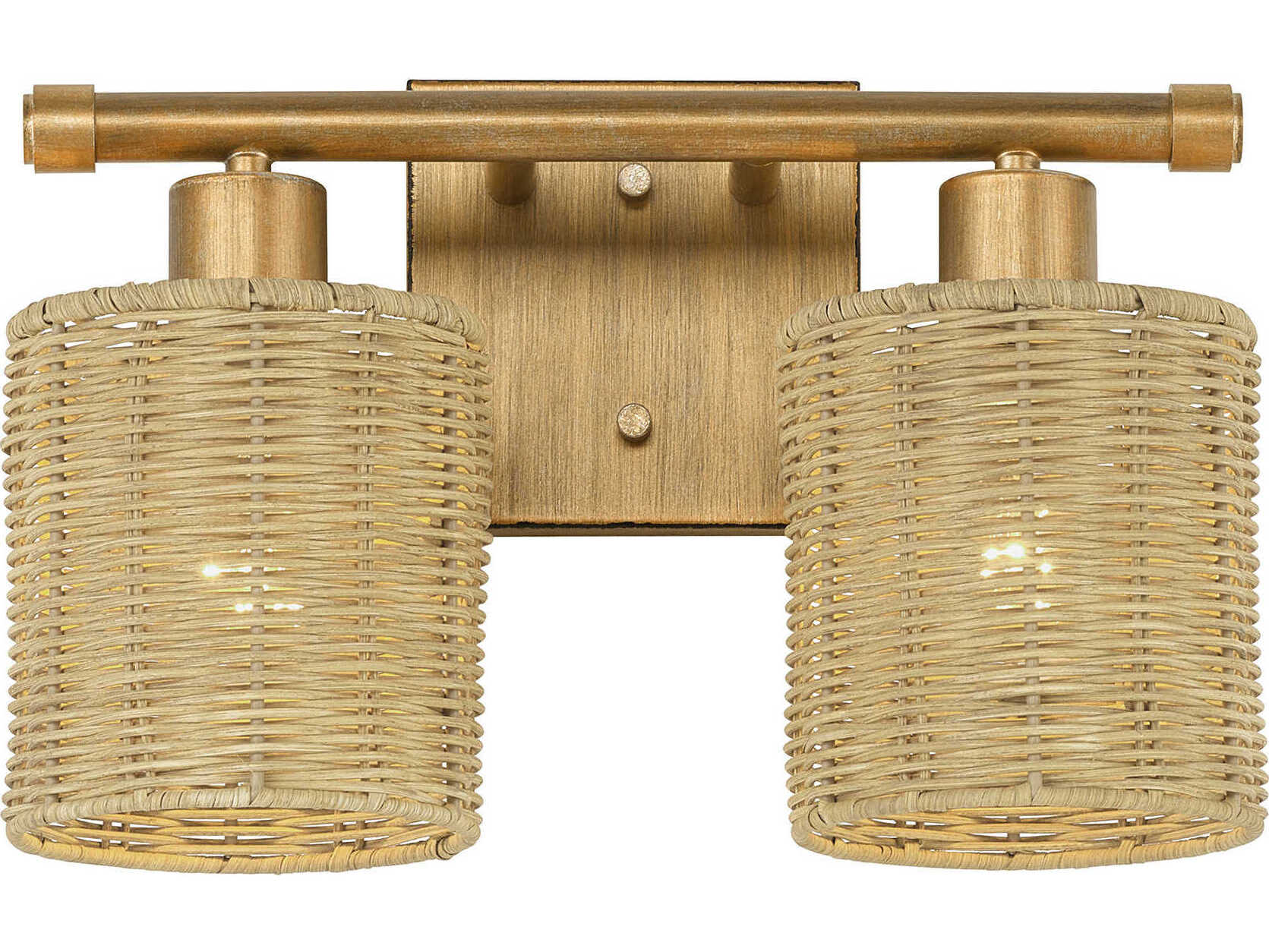 Livex Lighting Weavington 2-Light Antique Gold Leaf Vanity Light