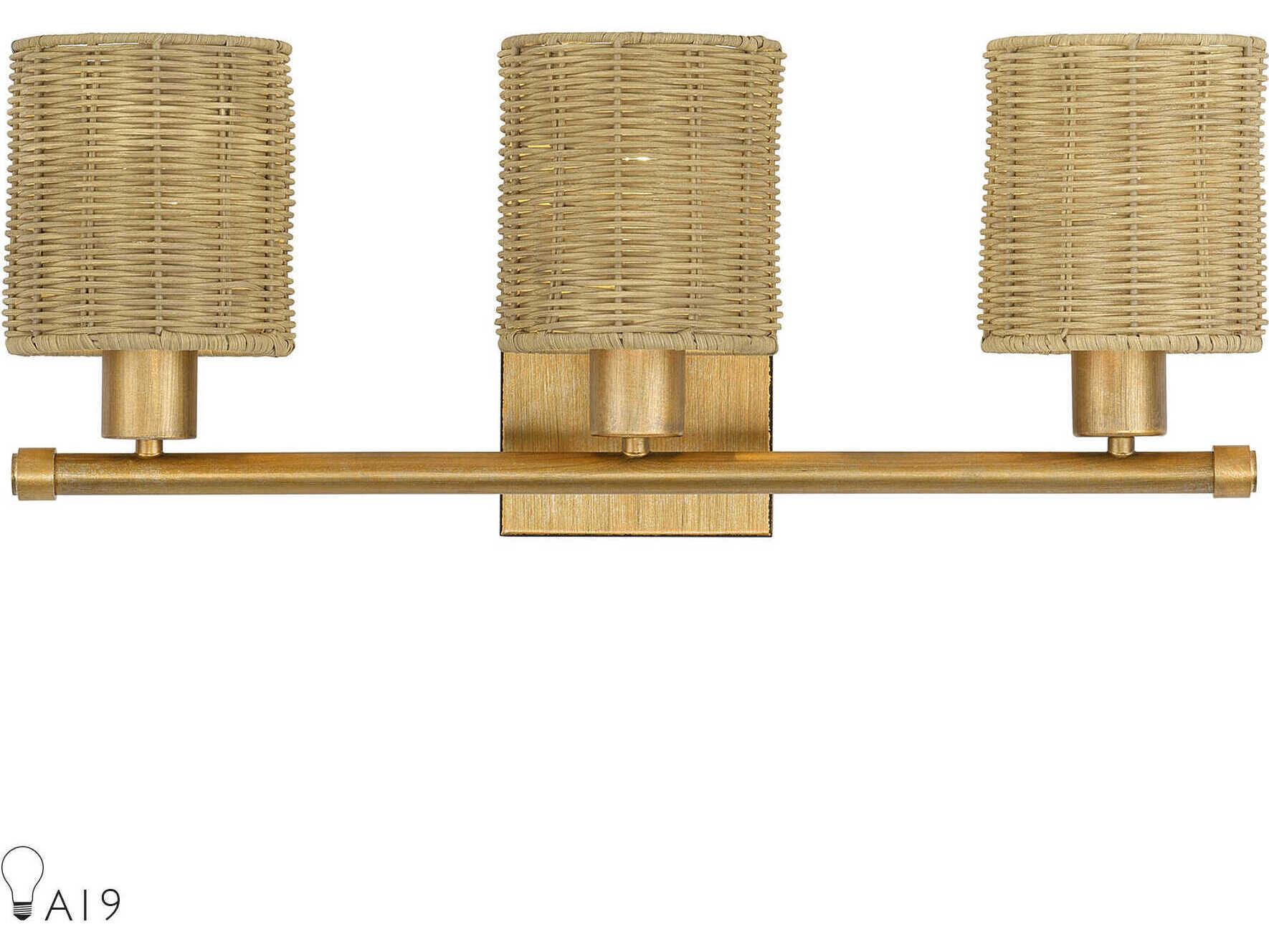 Livex Lighting Weavington 3-Light Antique Gold Leaf Vanity Light