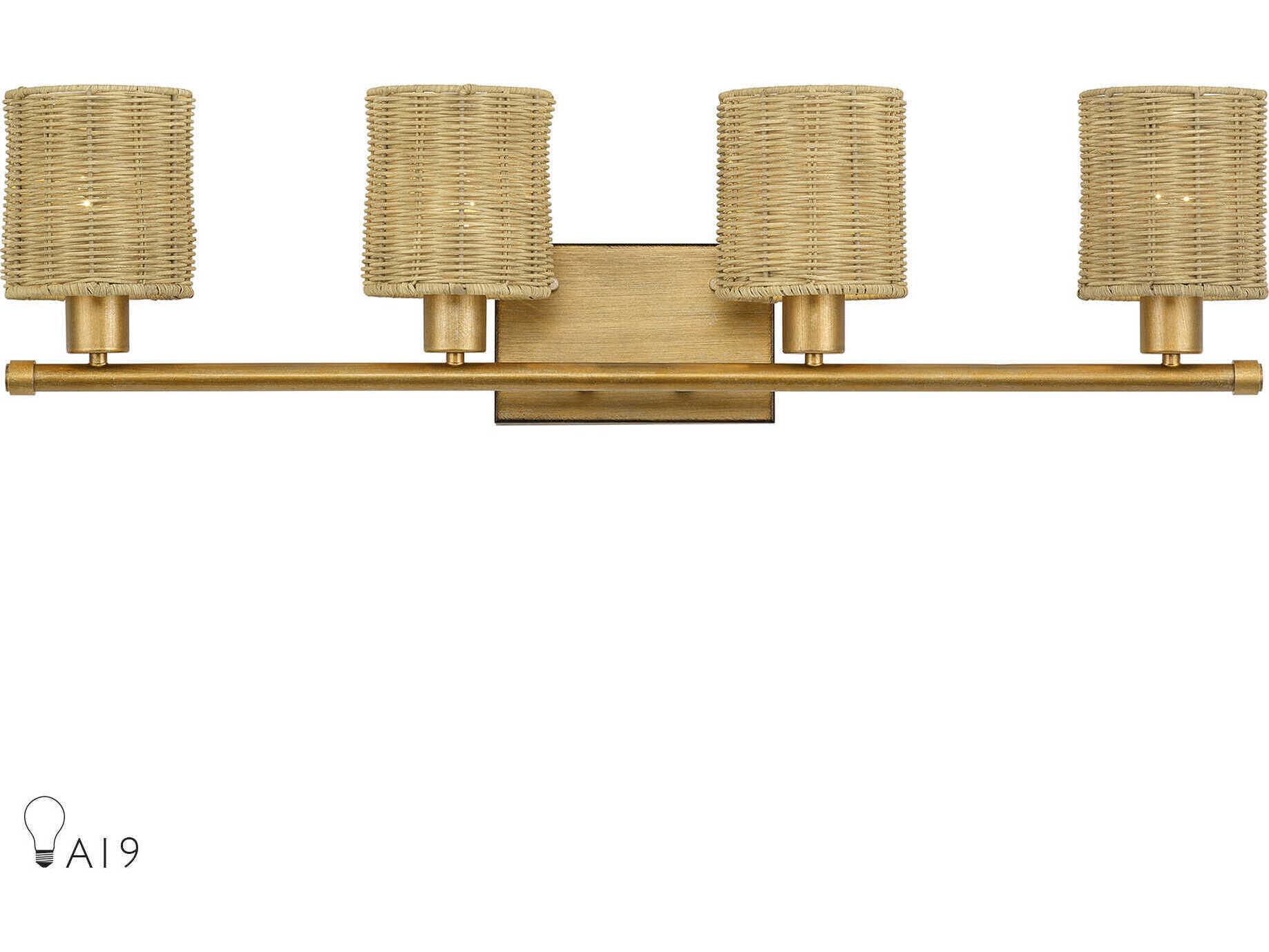 Livex Lighting Weavington 4-Light Antique Gold Leaf Vanity Light