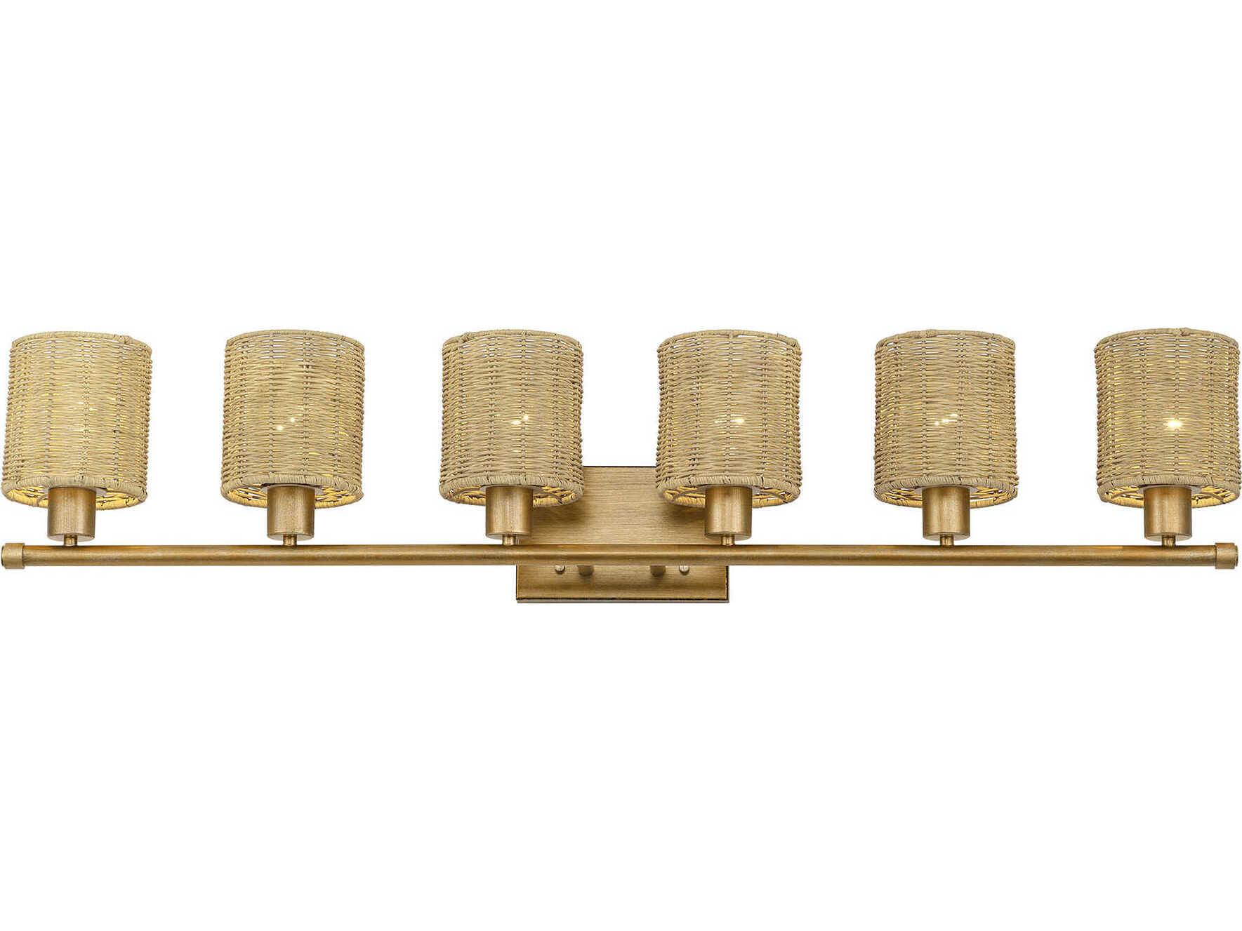 Livex Lighting Weavington 6-Light Antique Gold Leaf Vanity Light