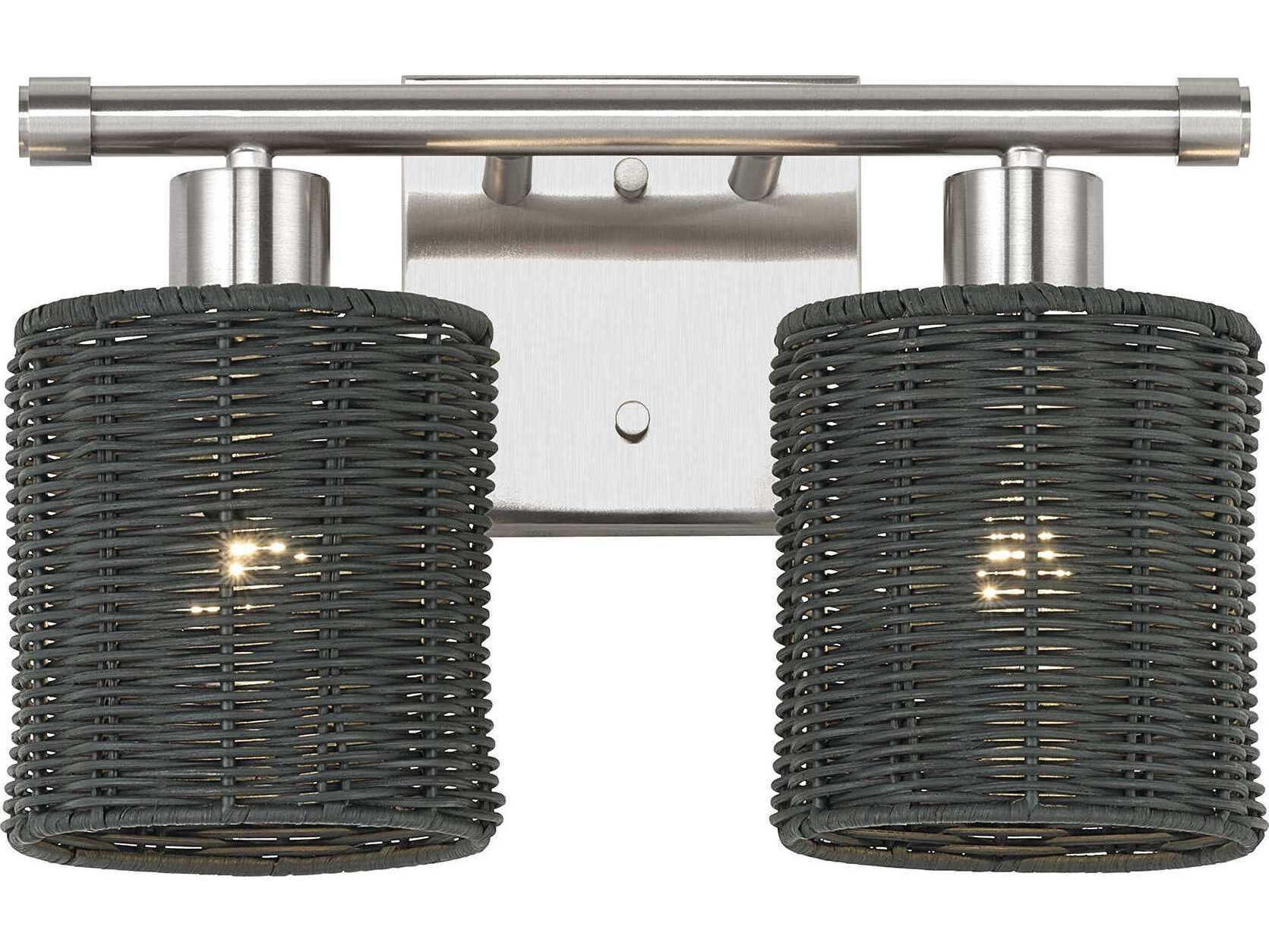 Livex Lighting Weavington 2-Light Brushed Nickel Vanity Light