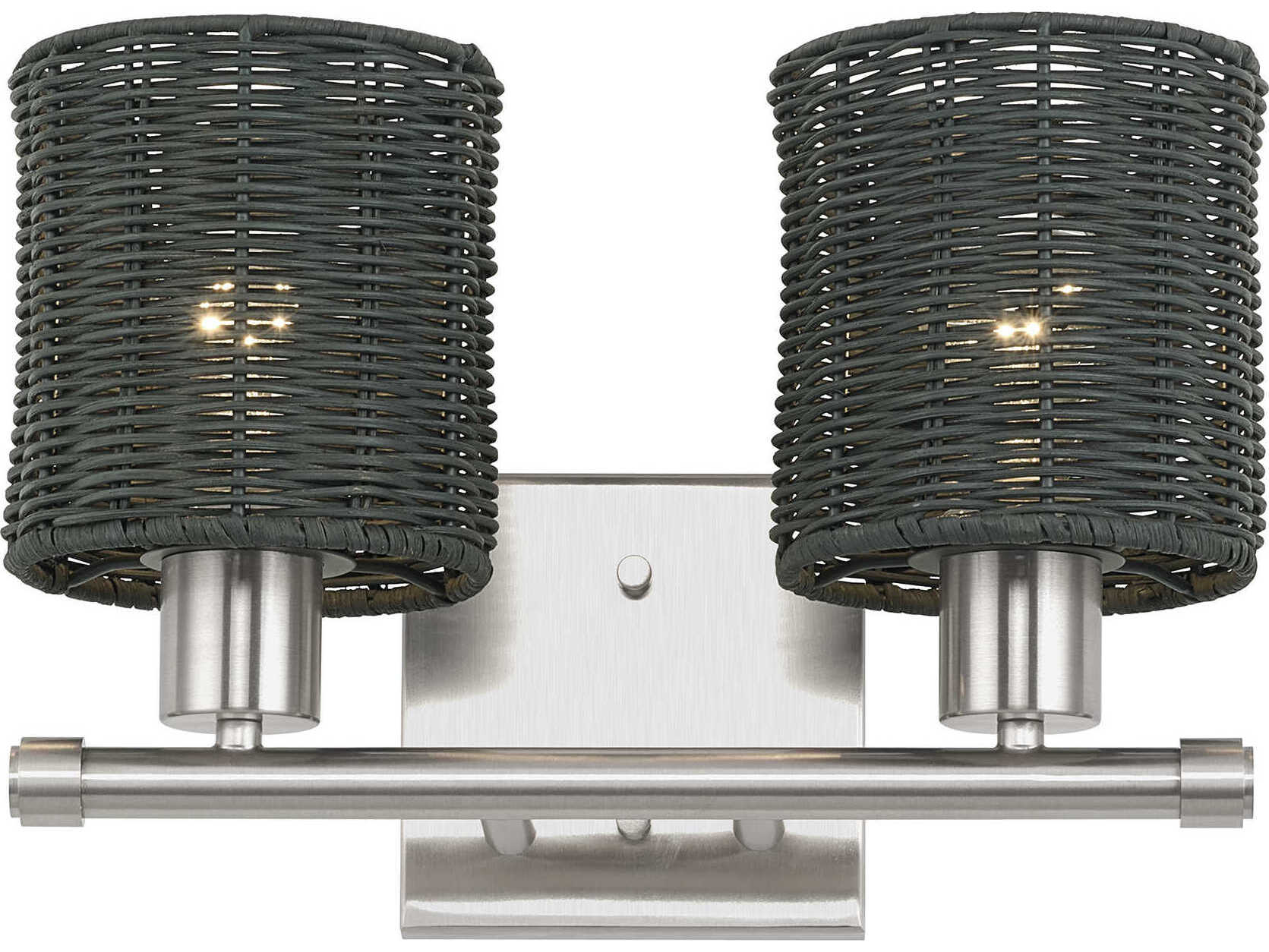 Livex Lighting Weavington 2-Light Brushed Nickel Vanity Light