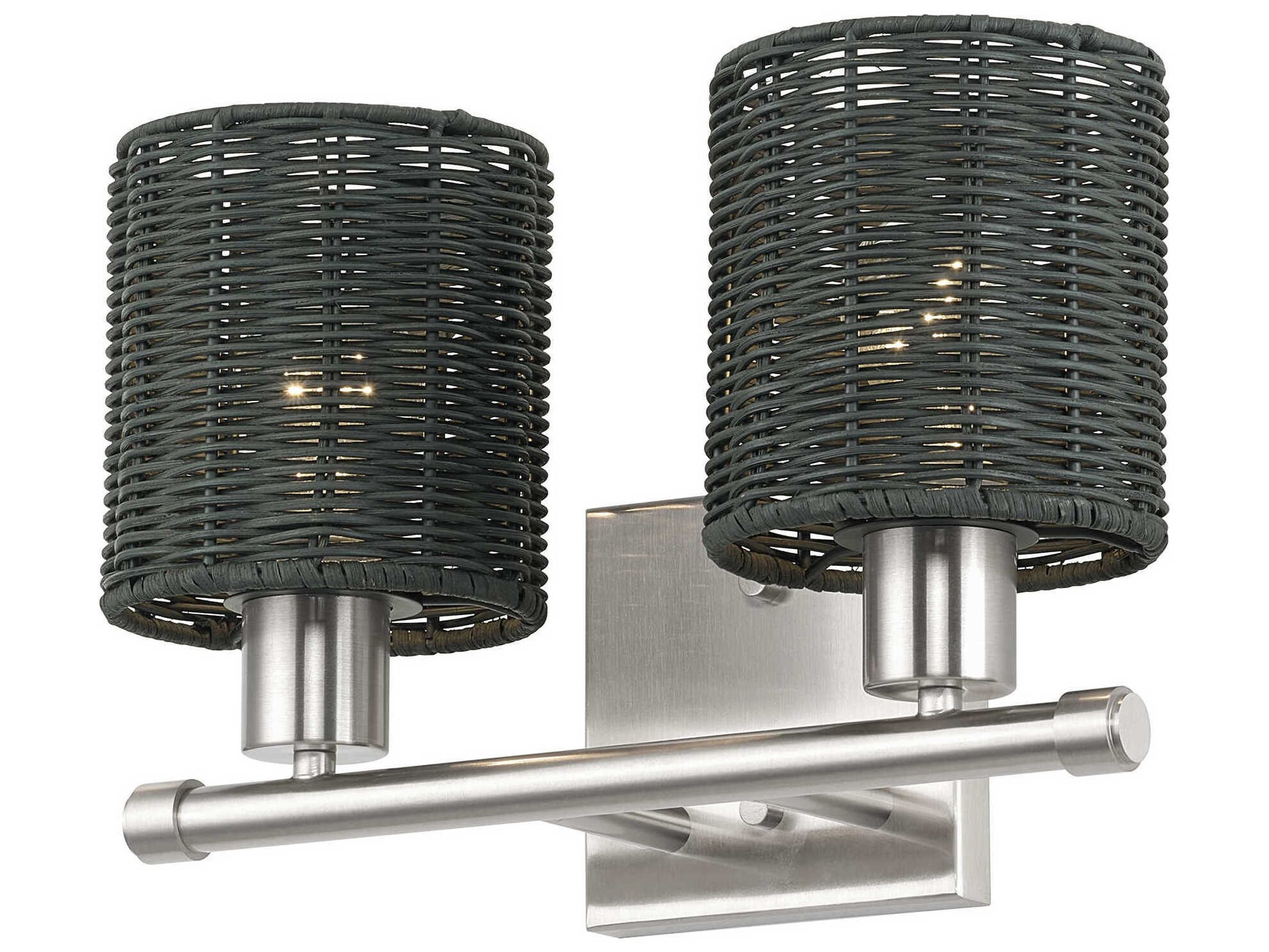 Livex Lighting Weavington 2-Light Brushed Nickel Vanity Light