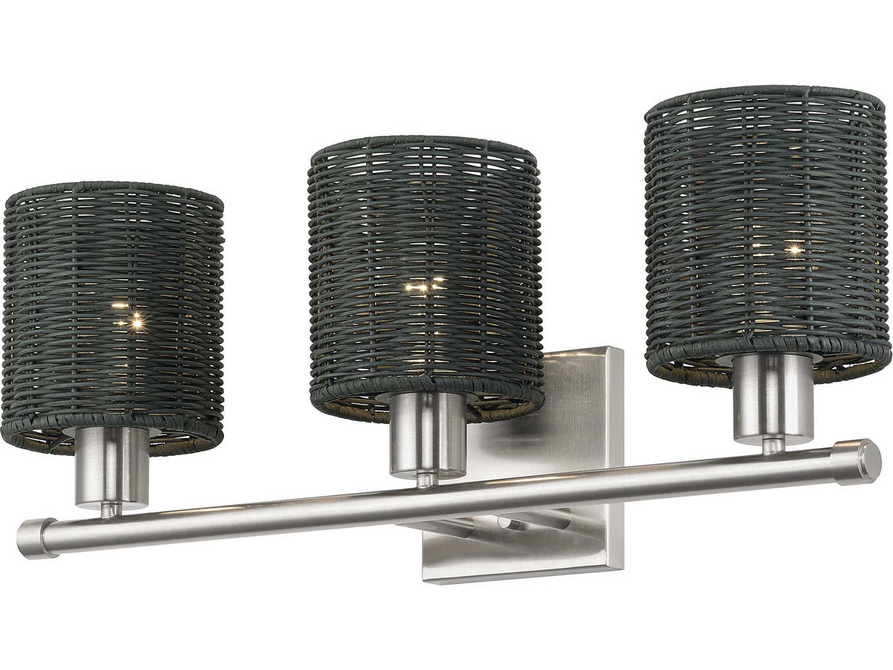 Livex Lighting Weavington 3-Light Brushed Nickel Vanity Light