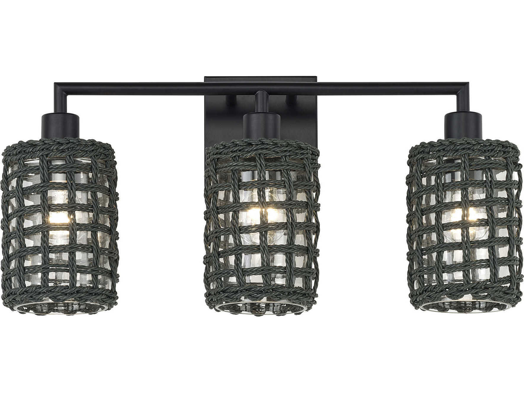 Livex Lighting Twinewell 3-Light Black Vanity Light