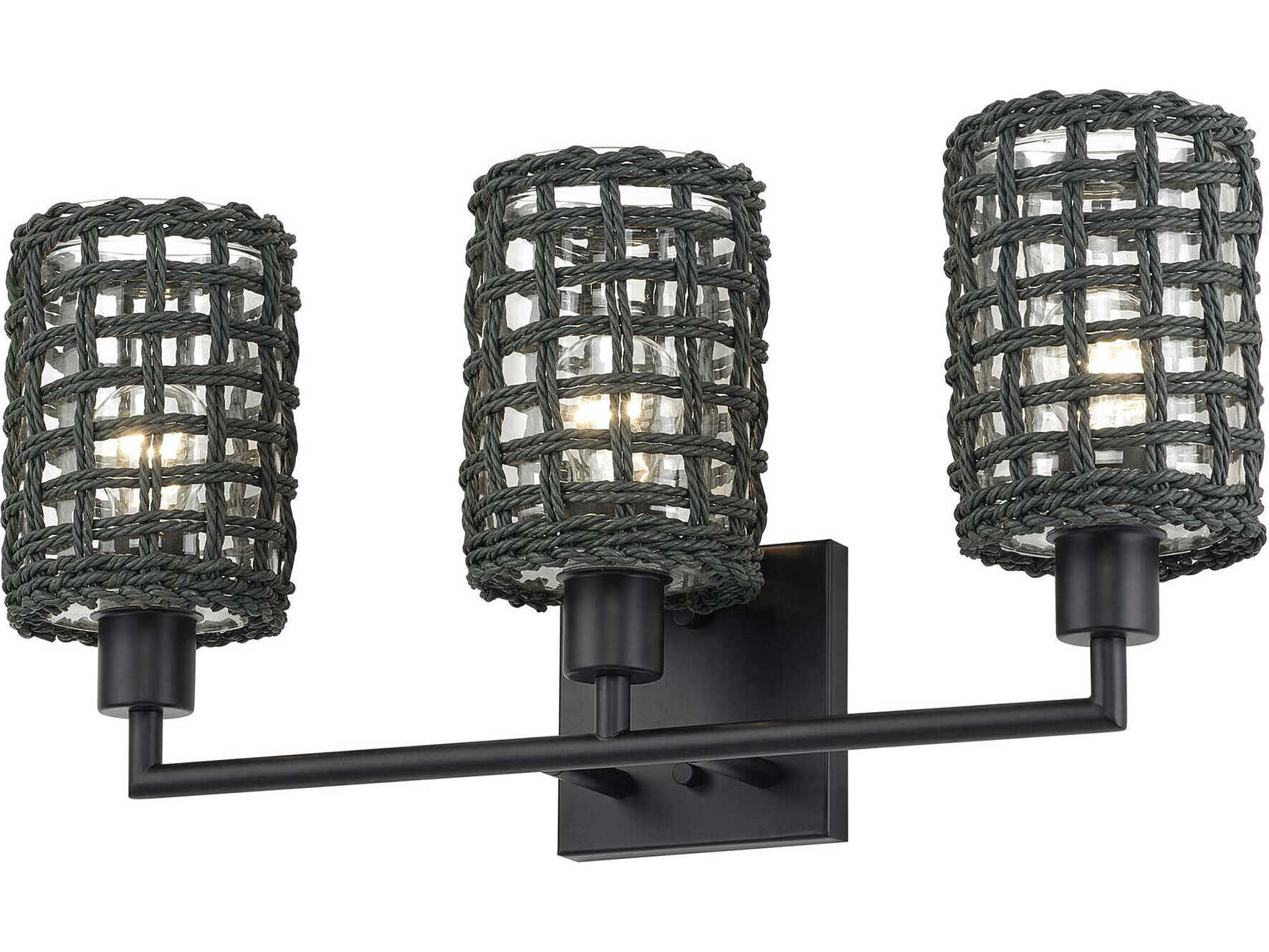 Livex Lighting Twinewell 3-Light Black Vanity Light