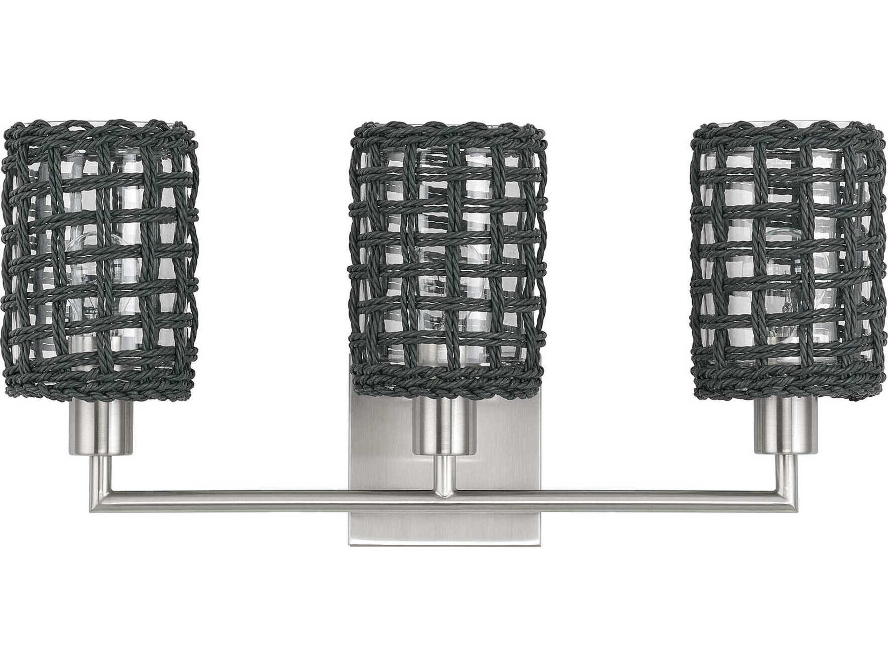 Livex Lighting Twinewell 3-Light Brushed Nickel Vanity Light