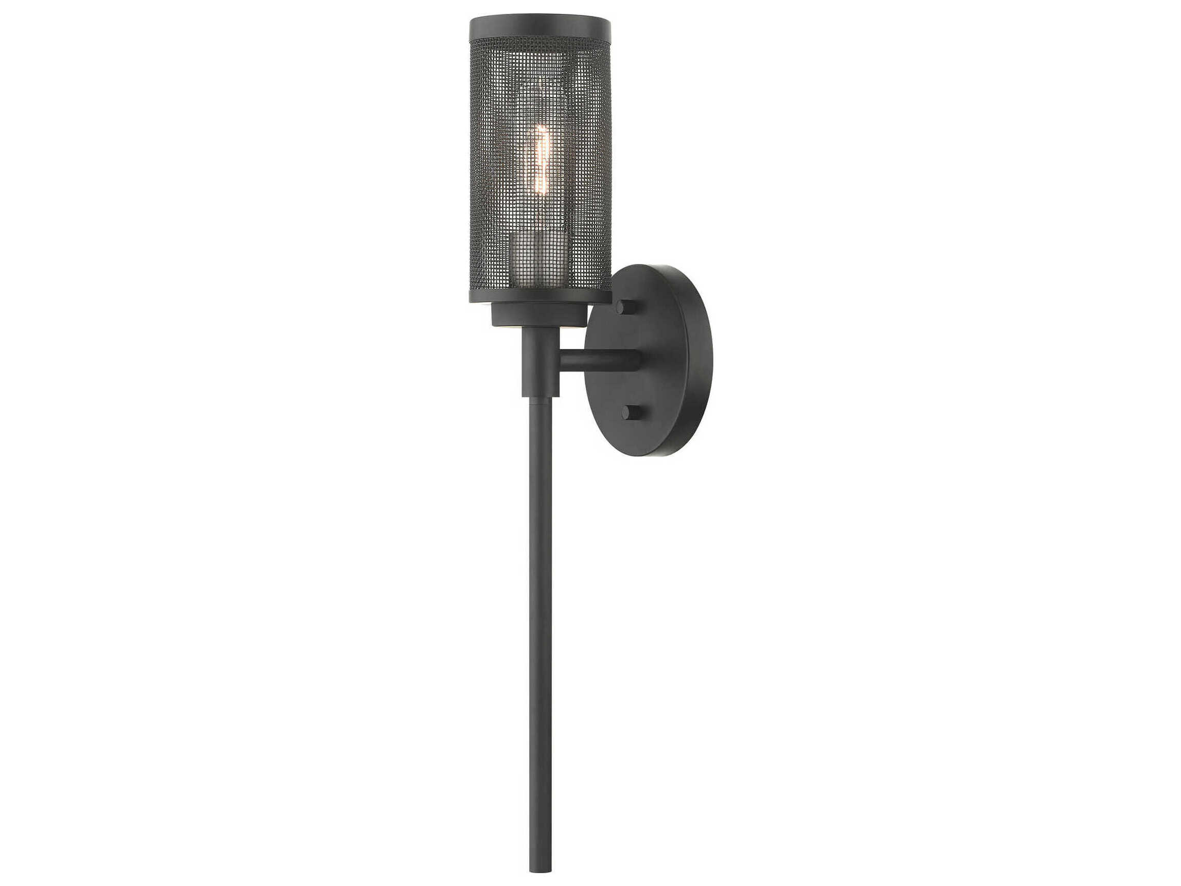 Livex Lighting Industro 1-Light Black Brushed Nickel Wall Sconce