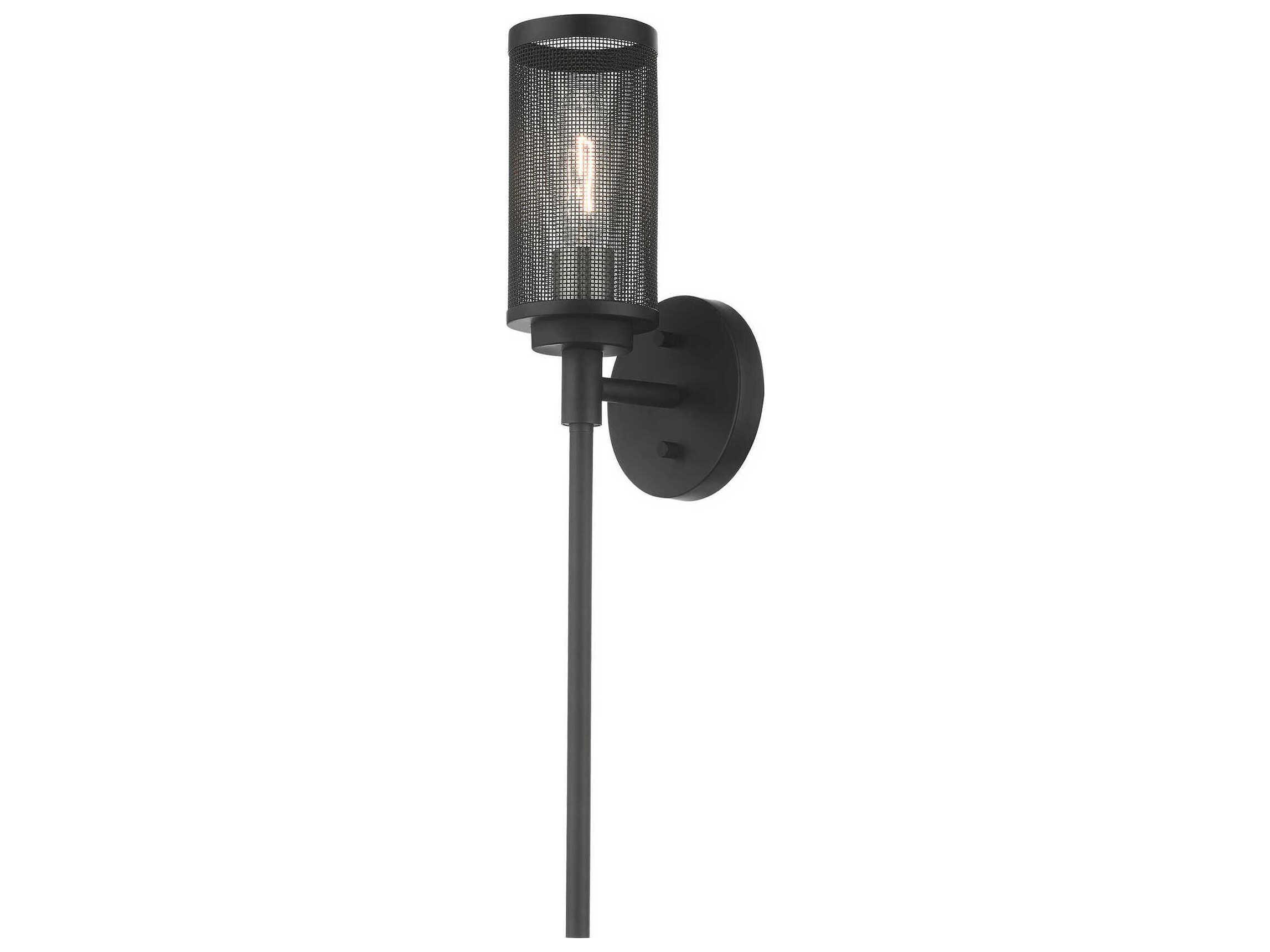 Livex Lighting Industro 1-Light Black Brushed Nickel Wall Sconce