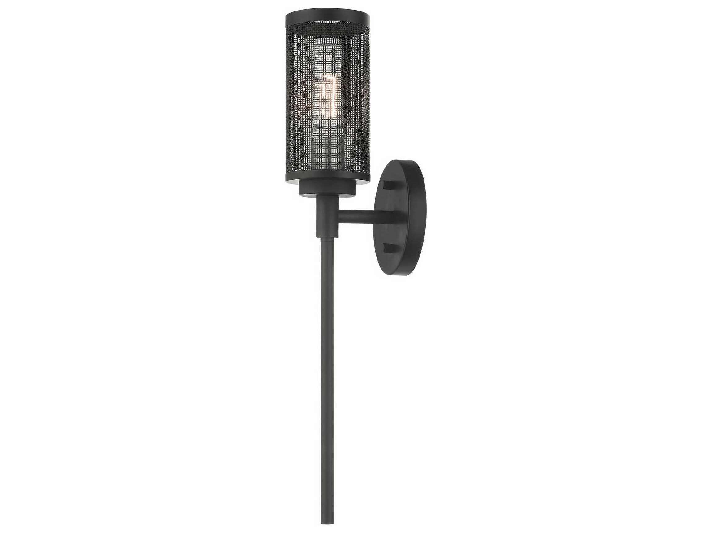 Livex Lighting Industro 1-Light Black Brushed Nickel Wall Sconce