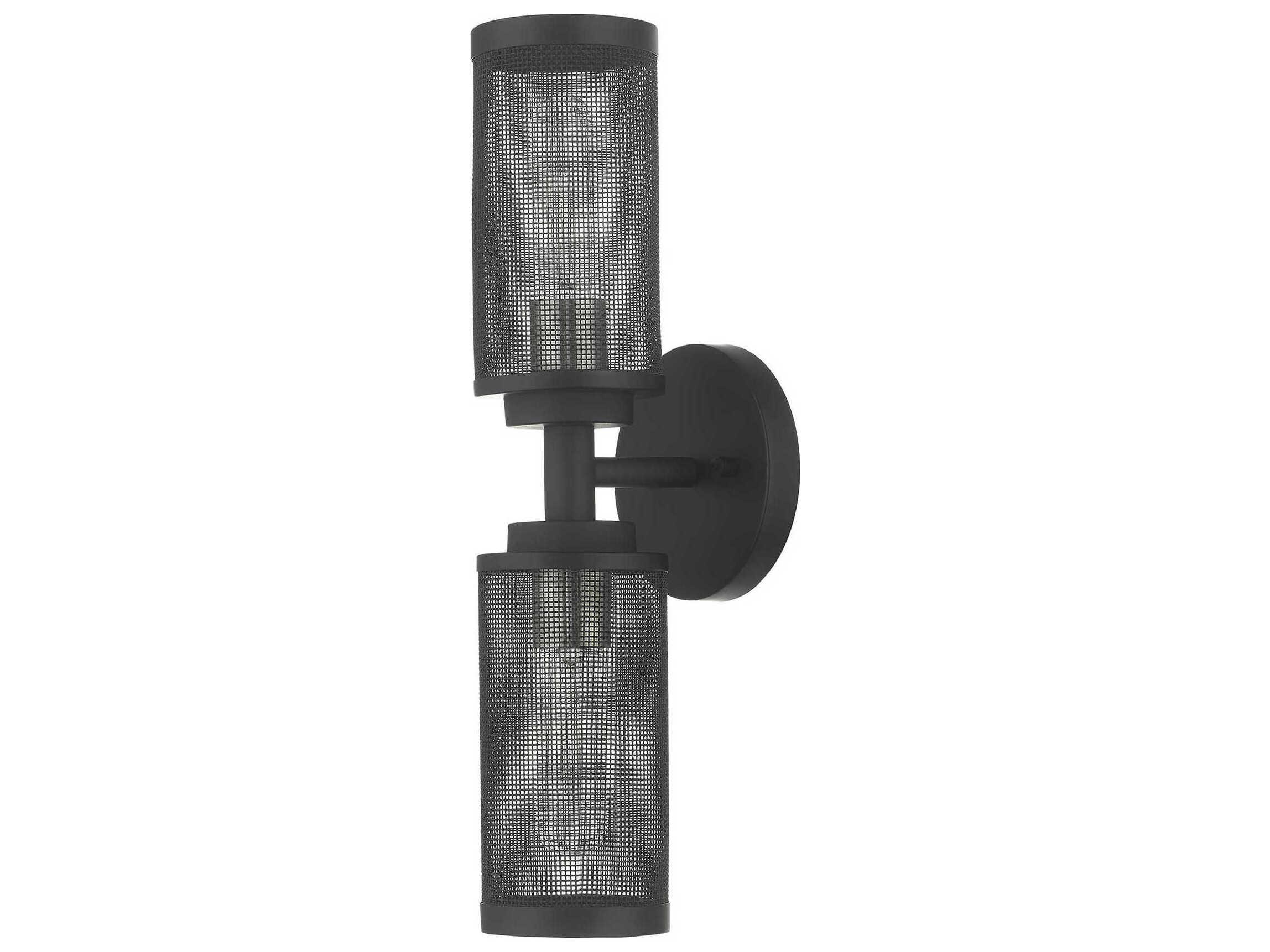 Livex Lighting Industro 2-Light Black Brushed Nickel Wall Sconce
