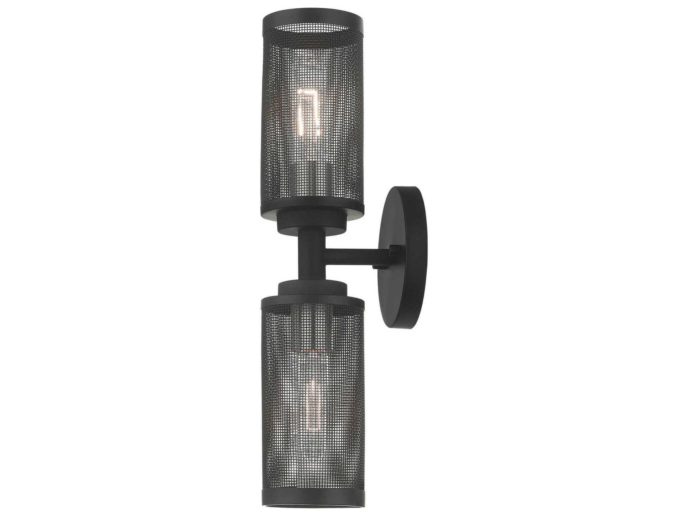 Livex Lighting Industro 2-Light Black Brushed Nickel Wall Sconce