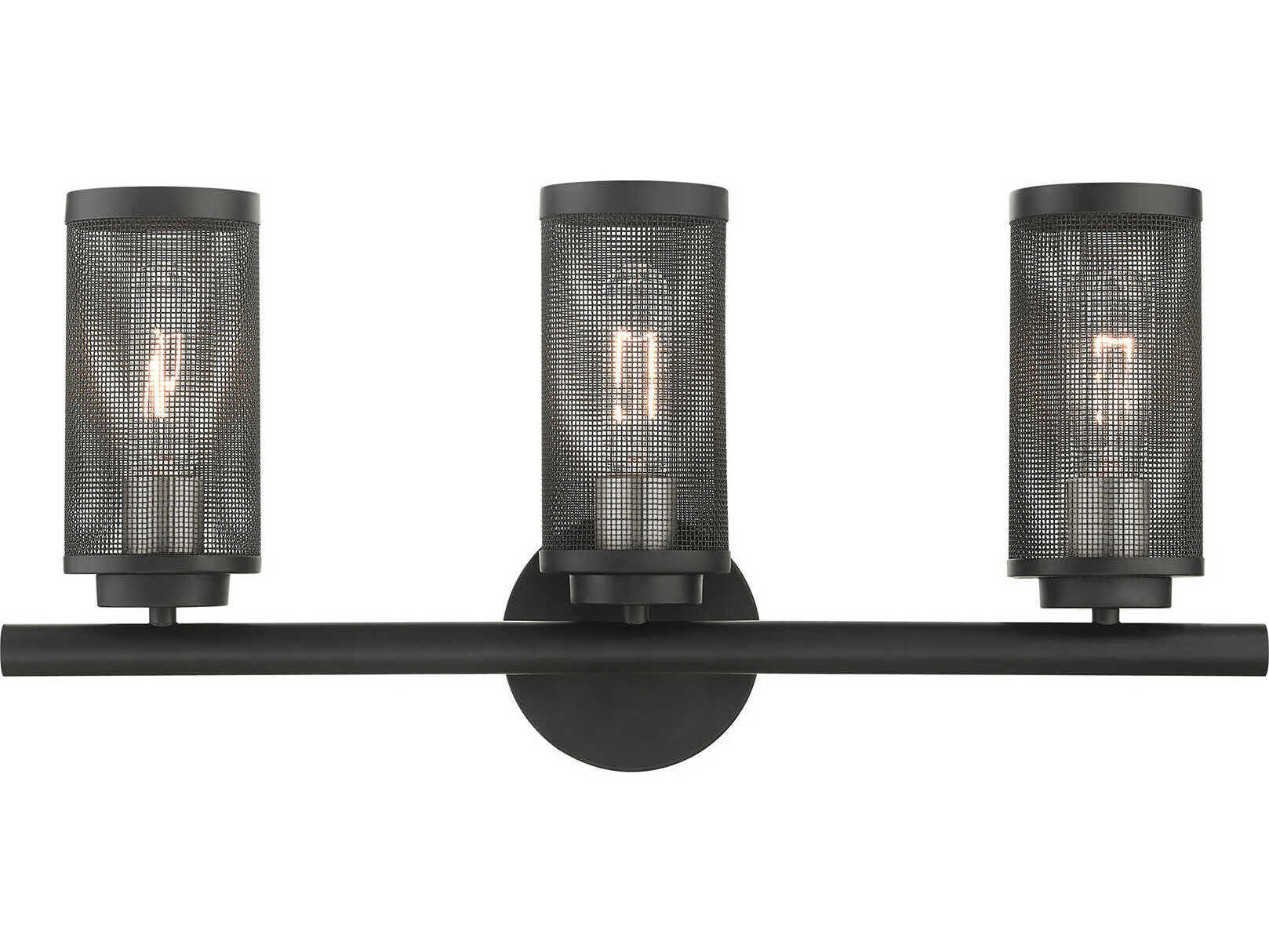 Livex Lighting Industro 3-Light Black Brushed Nickel Vanity Light
