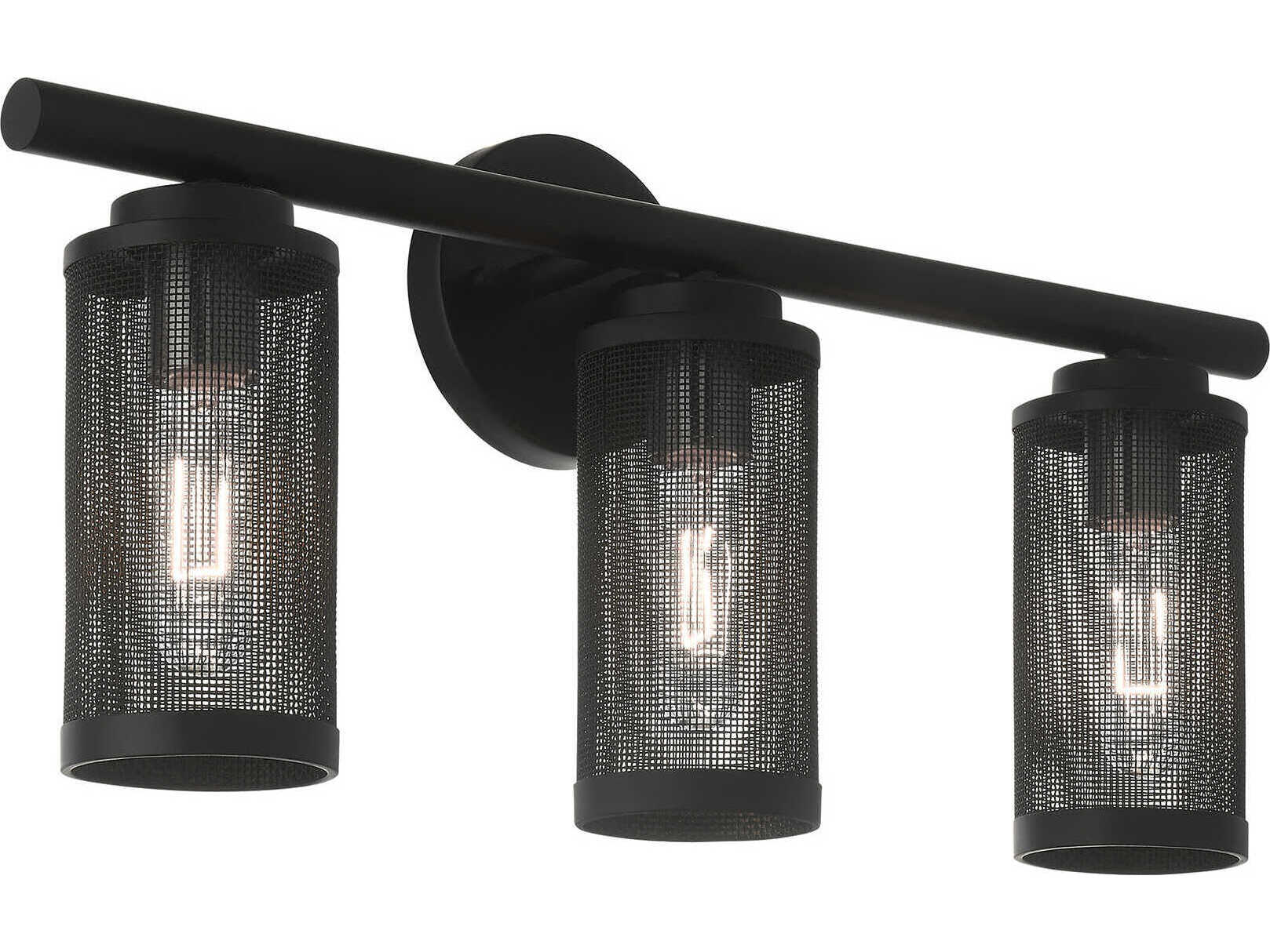 Livex Lighting Industro 3-Light Black Brushed Nickel Vanity Light