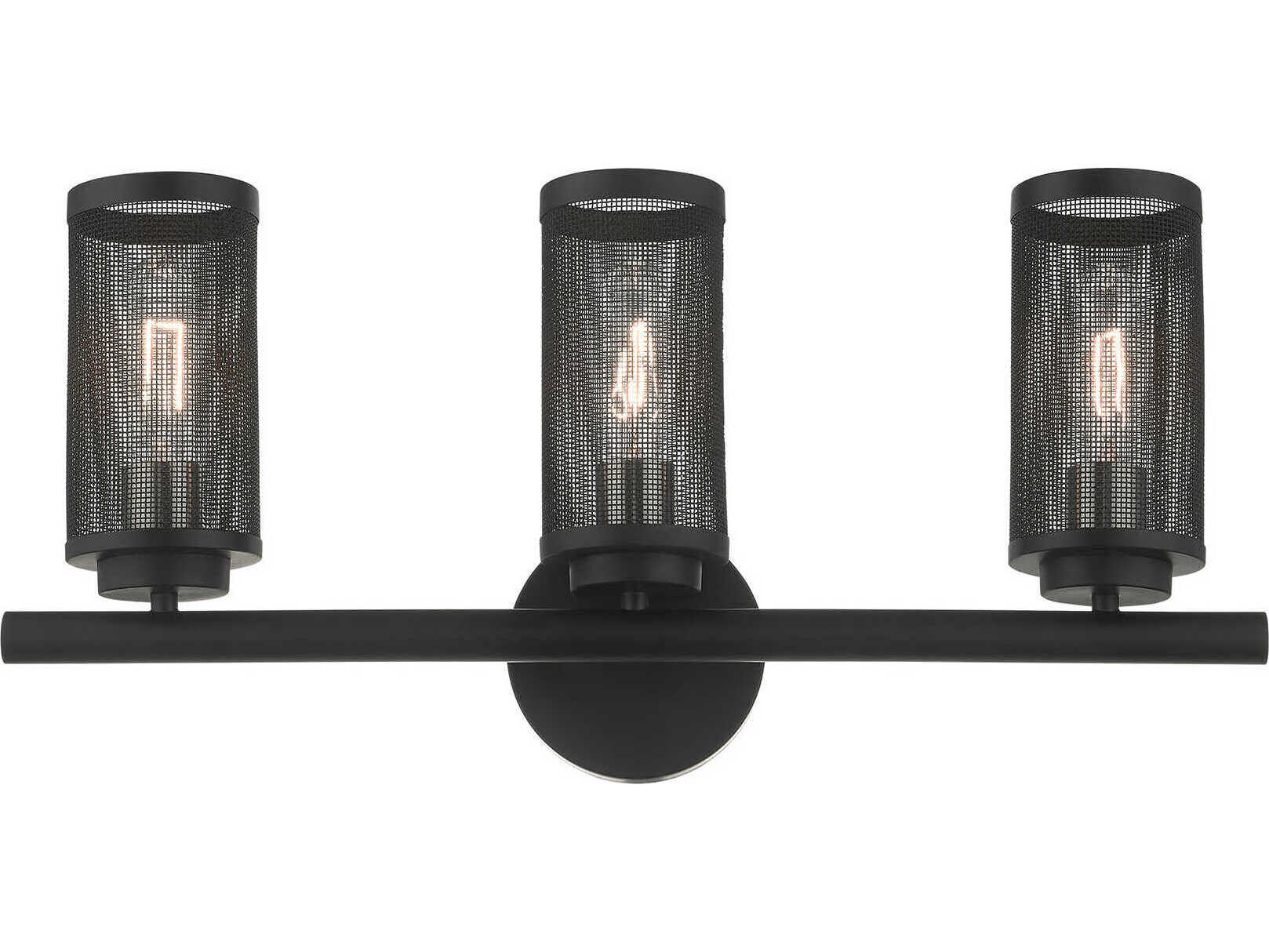 Livex Lighting Industro 3-Light Black Brushed Nickel Vanity Light