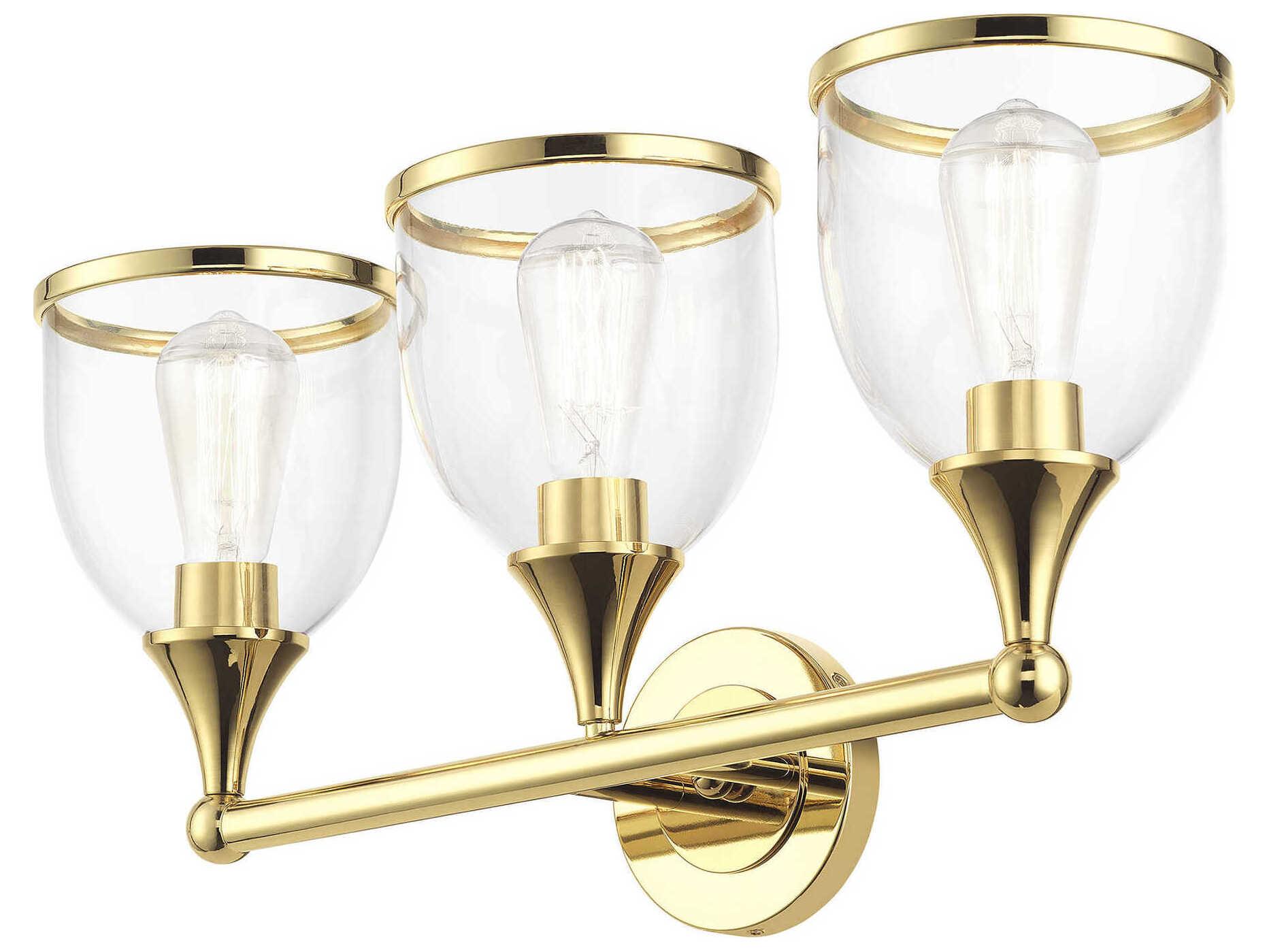Livex Lighting Ashridge 3-Light Polished Brass Vanity Light