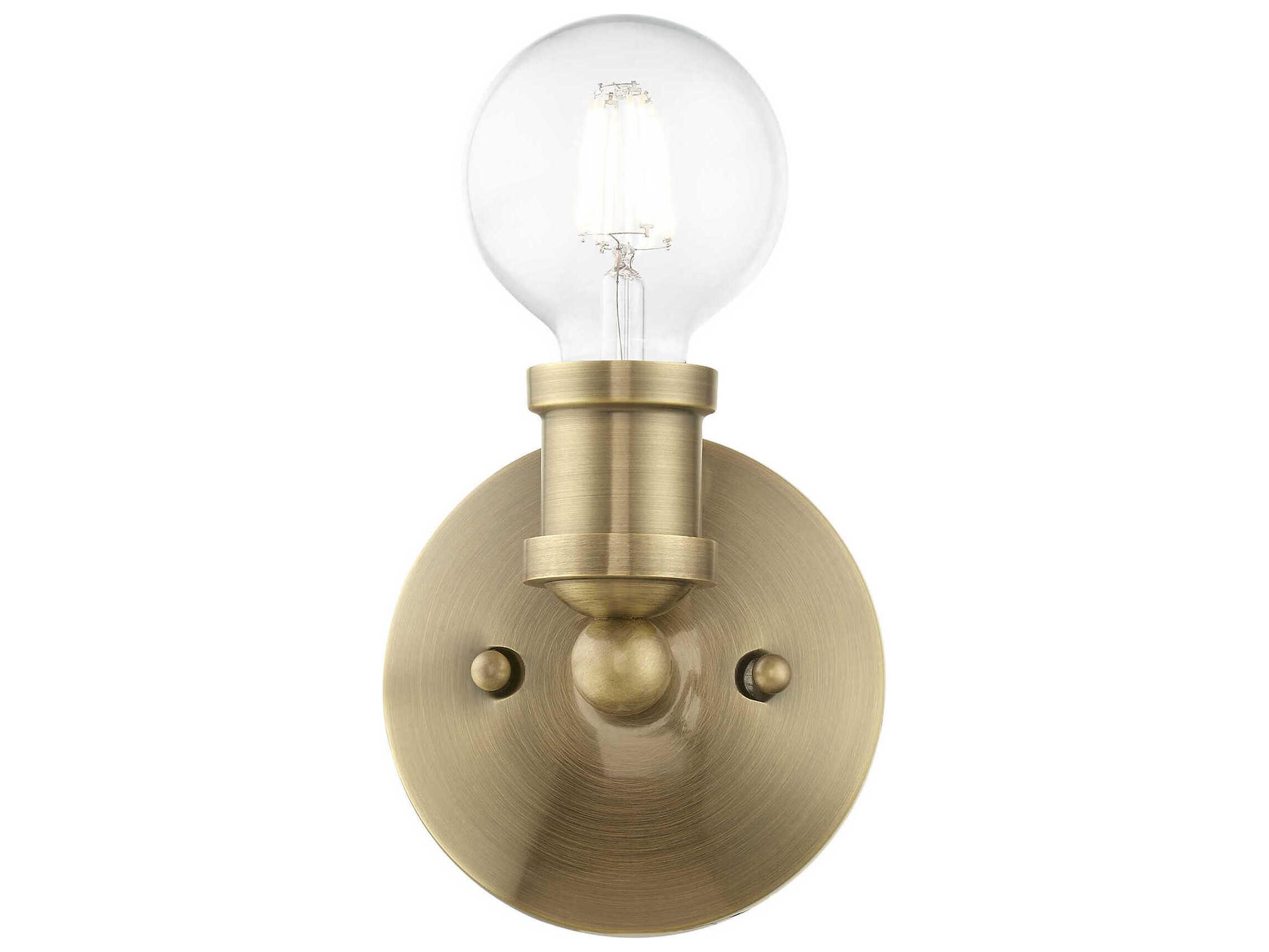 Livex Lighting Lansdale 1-Light Antique Brass Wall Sconce