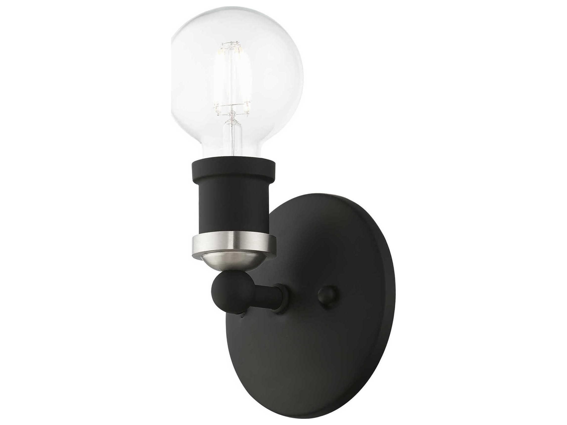 Livex Lighting Lansdale 1-Light Black Brushed Nickel Wall Sconce