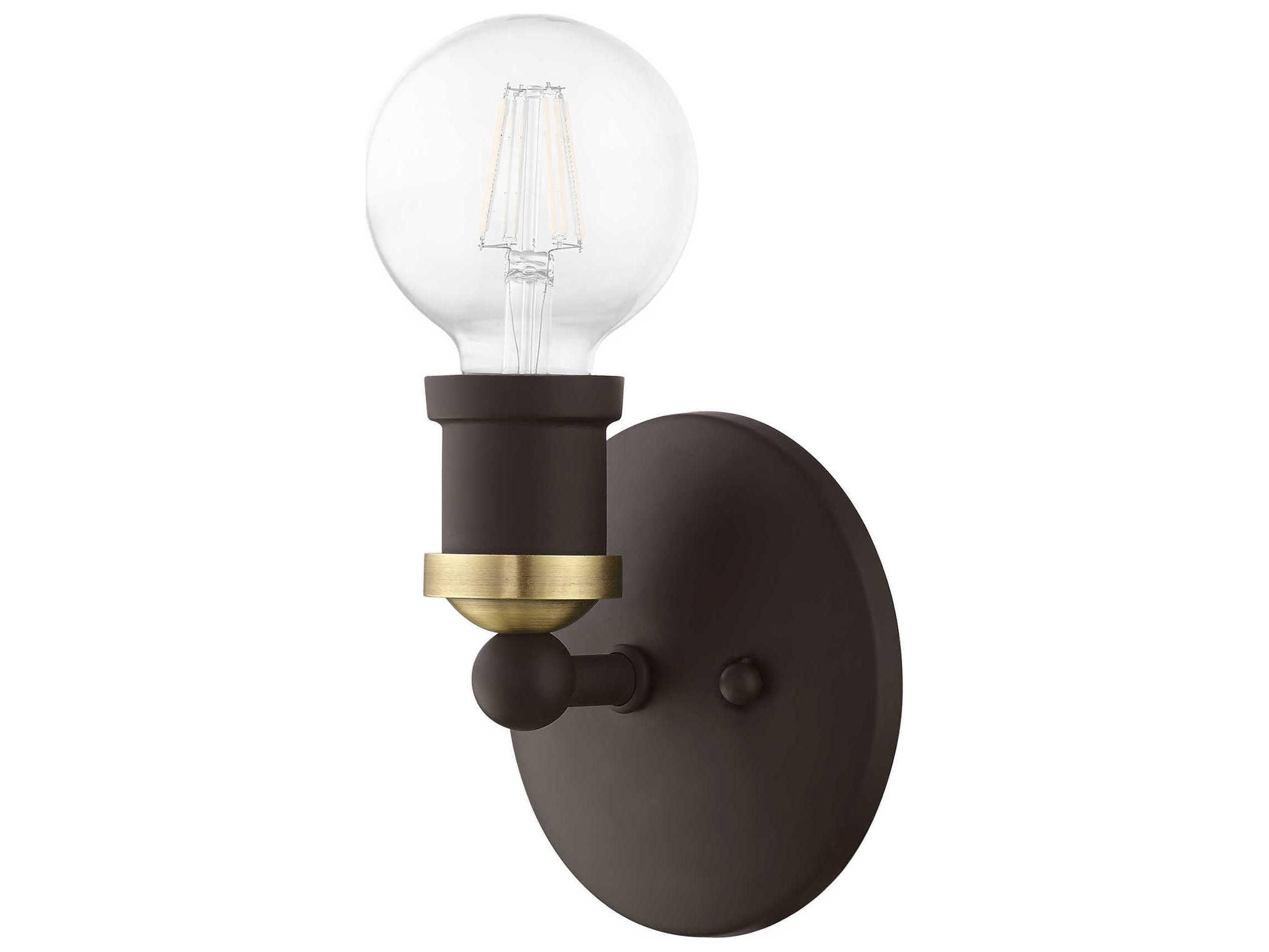 Livex Lighting Lansdale 1-Light Bronze Antique Brass Wall Sconce