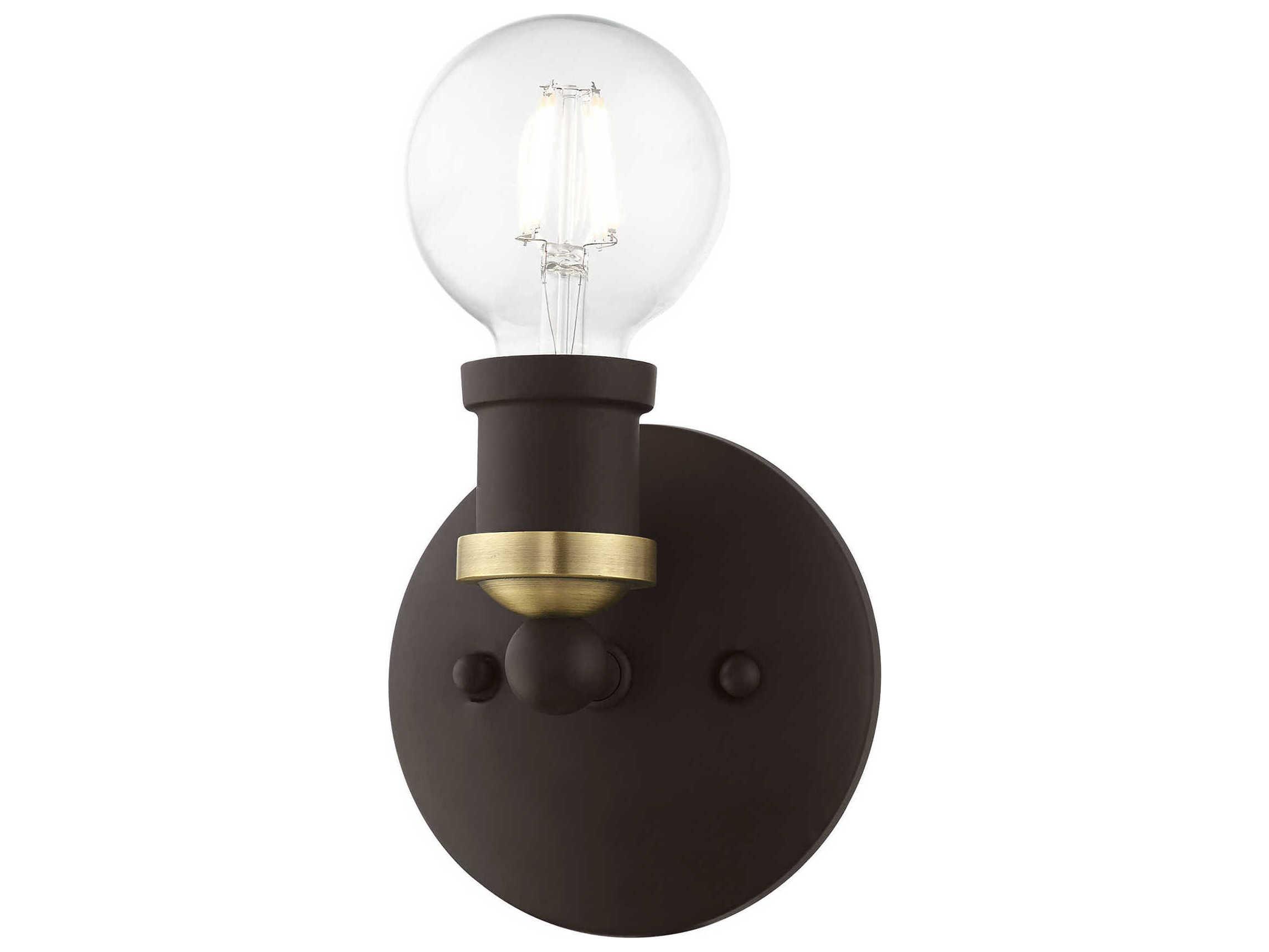 Livex Lighting Lansdale 1-Light Bronze Antique Brass Wall Sconce