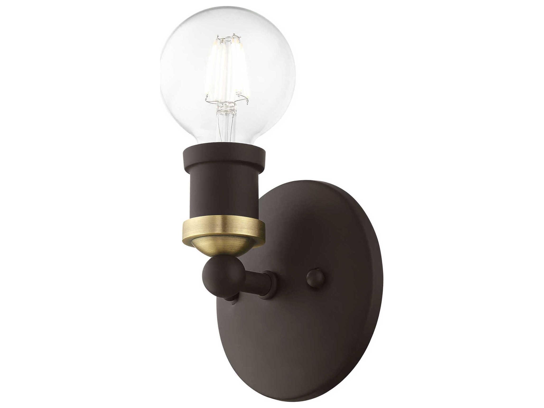 Livex Lighting Lansdale 1-Light Bronze Antique Brass Wall Sconce