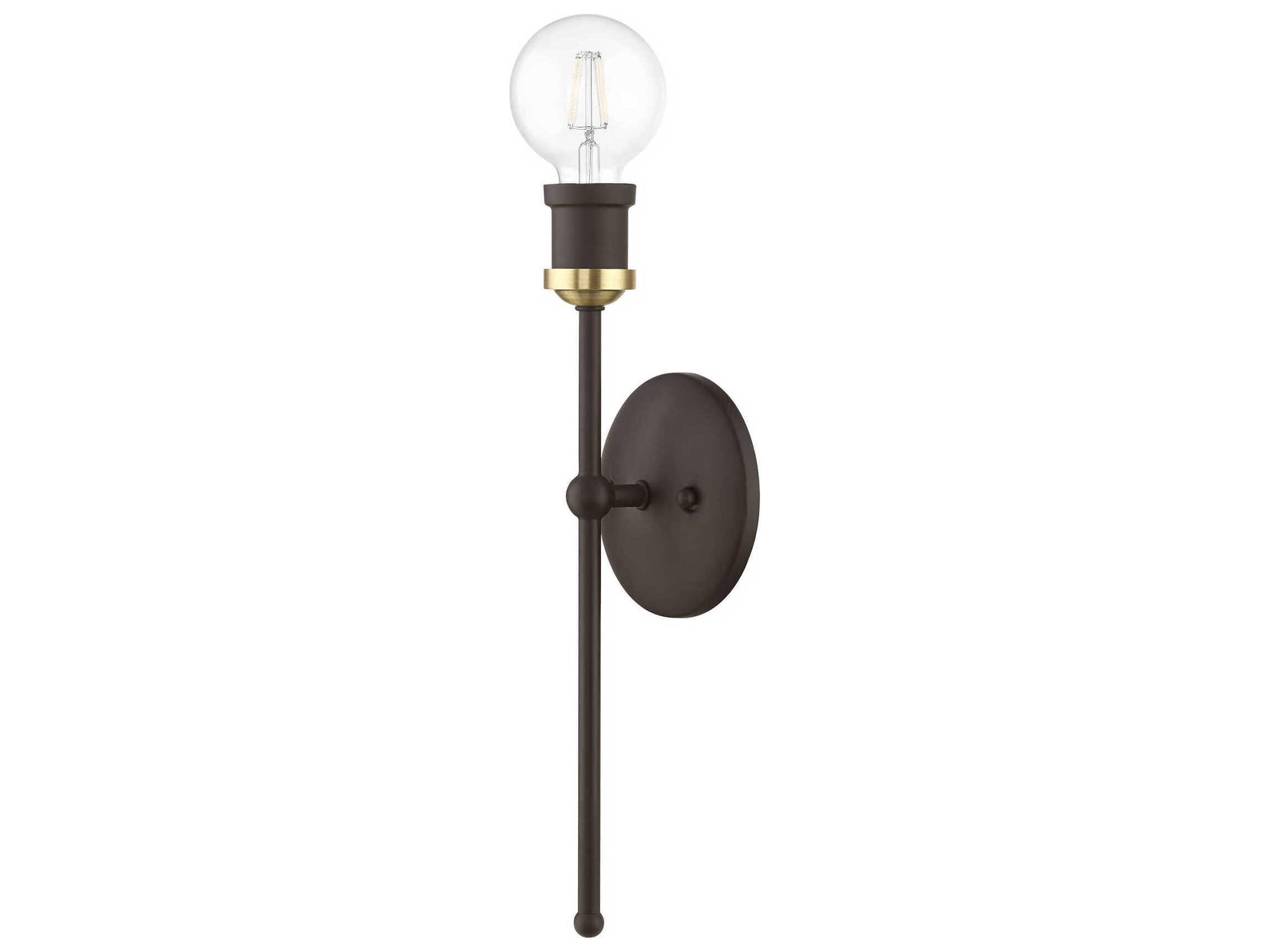Livex Lighting Lansdale 1-Light Bronze Antique Brass Wall Sconce