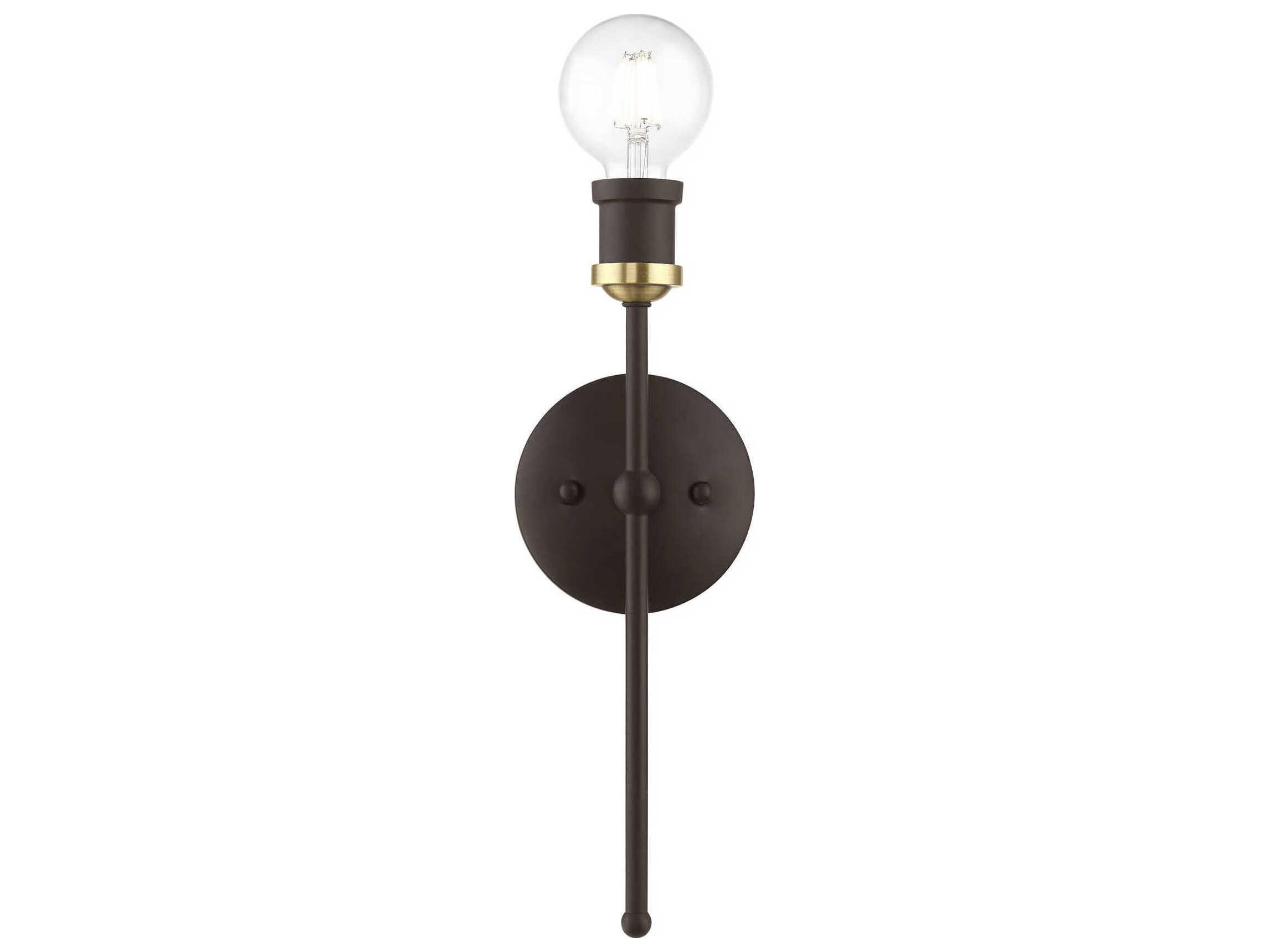 Livex Lighting Lansdale 1-Light Bronze Antique Brass Wall Sconce